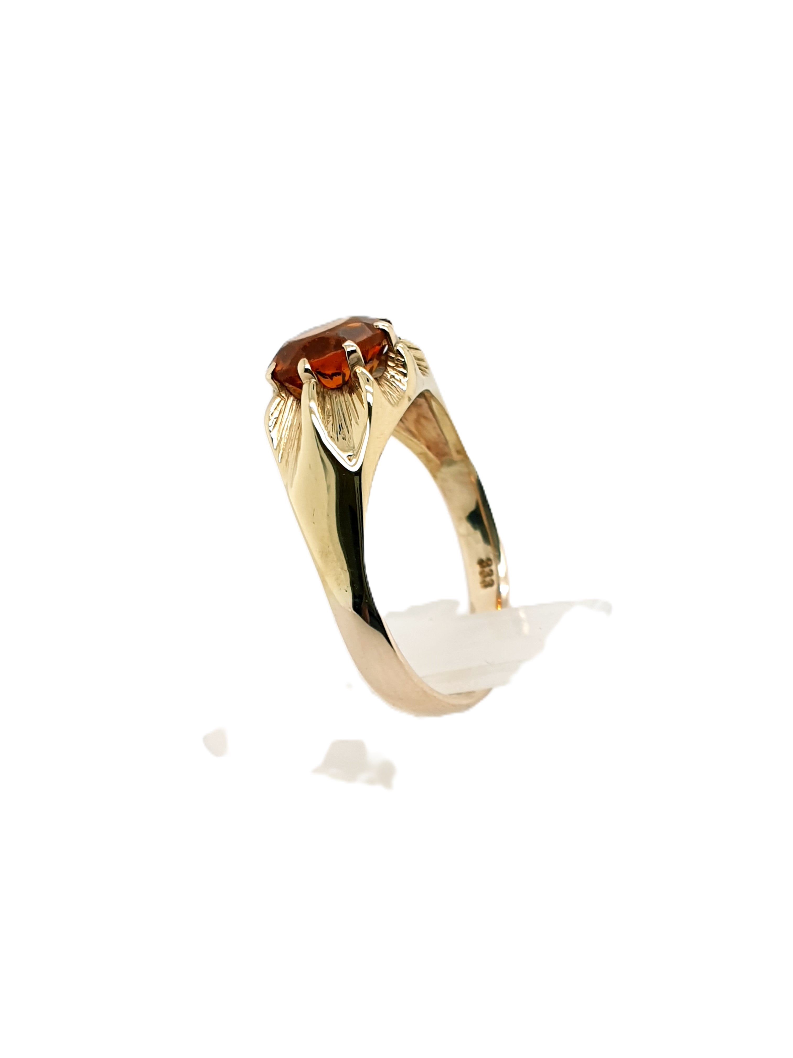 Gold Ring 333/8kt Gr.59 mit Schmuckstein Orange