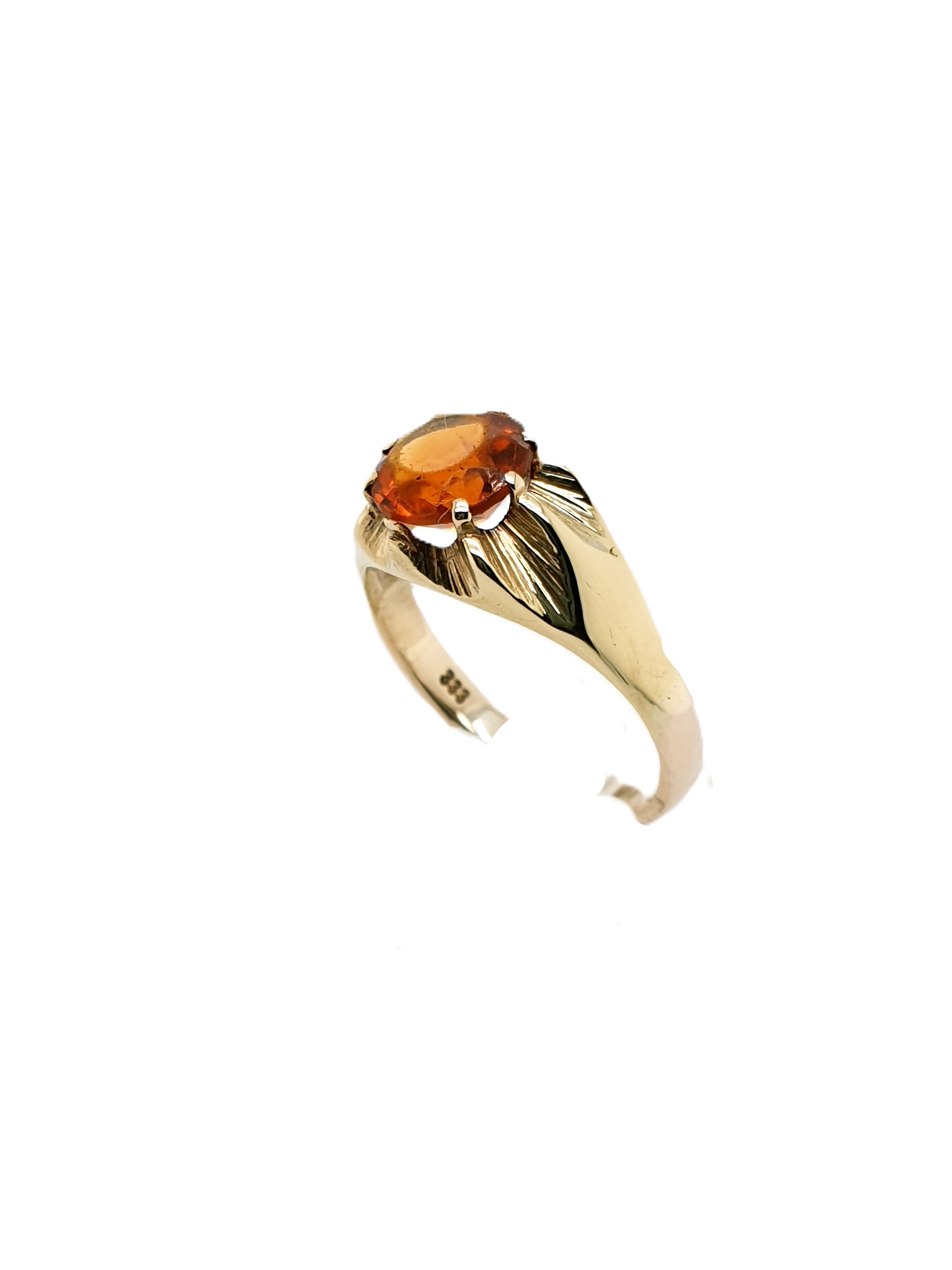 Gold Ring 333/8kt Gr.59 mit Schmuckstein Orange