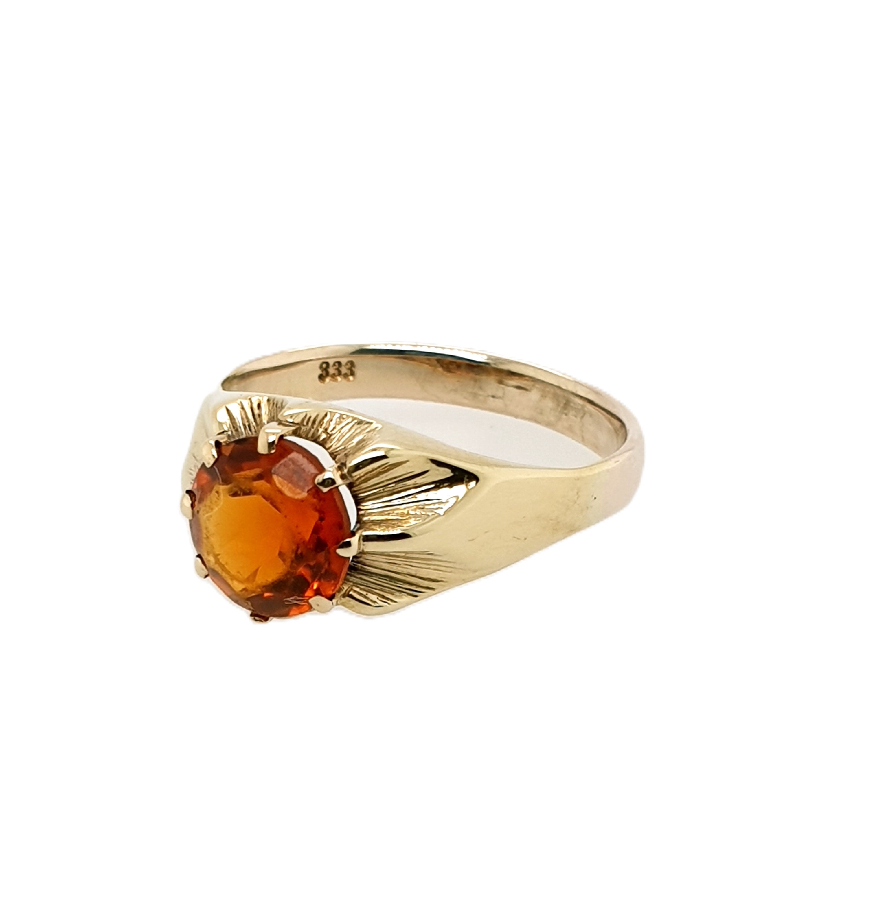 Gold Ring 333/8kt Gr.59 mit Schmuckstein Orange