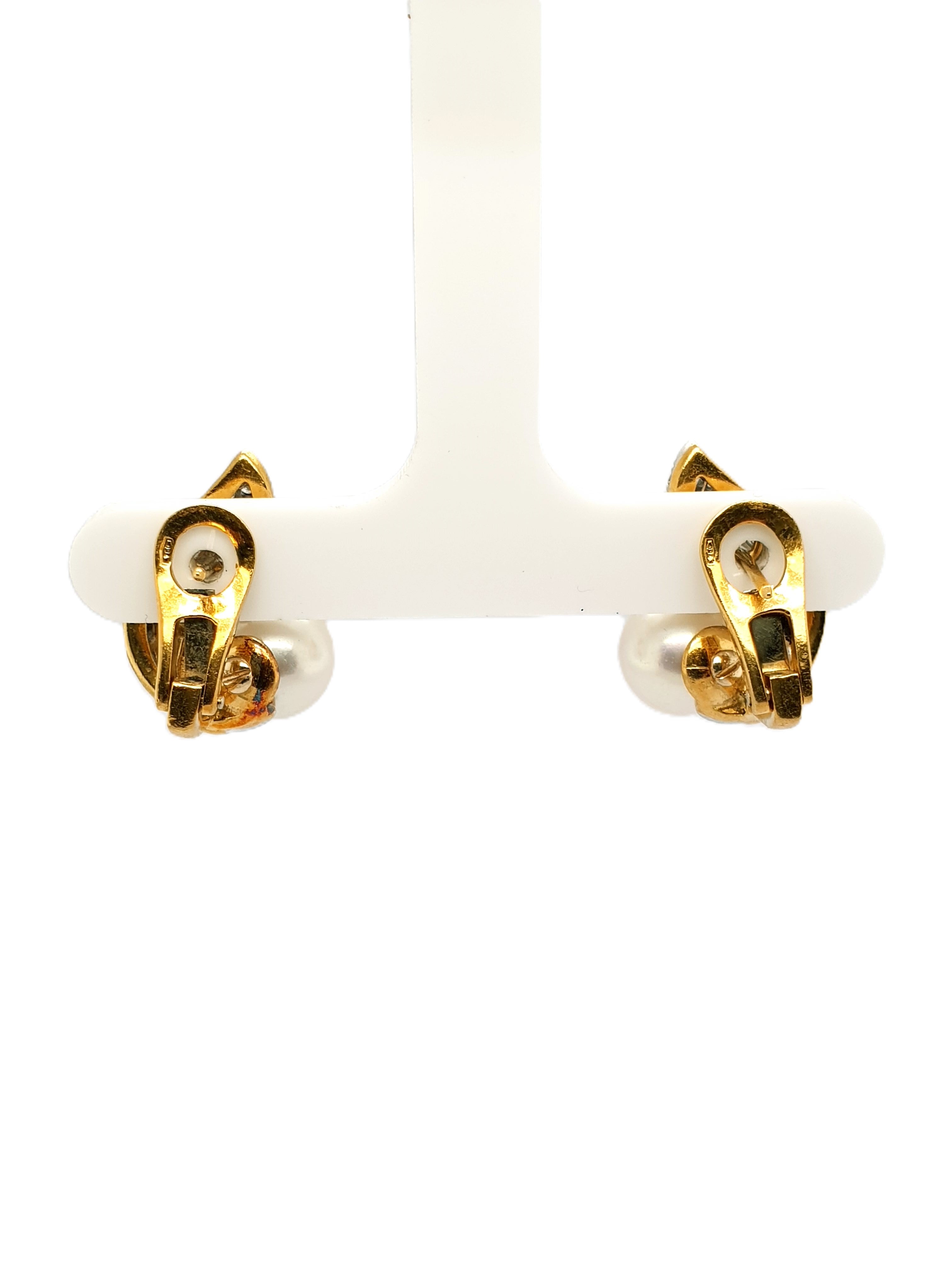Brillant Perlen Ohrringe 750/18kt ca. 0,43ct