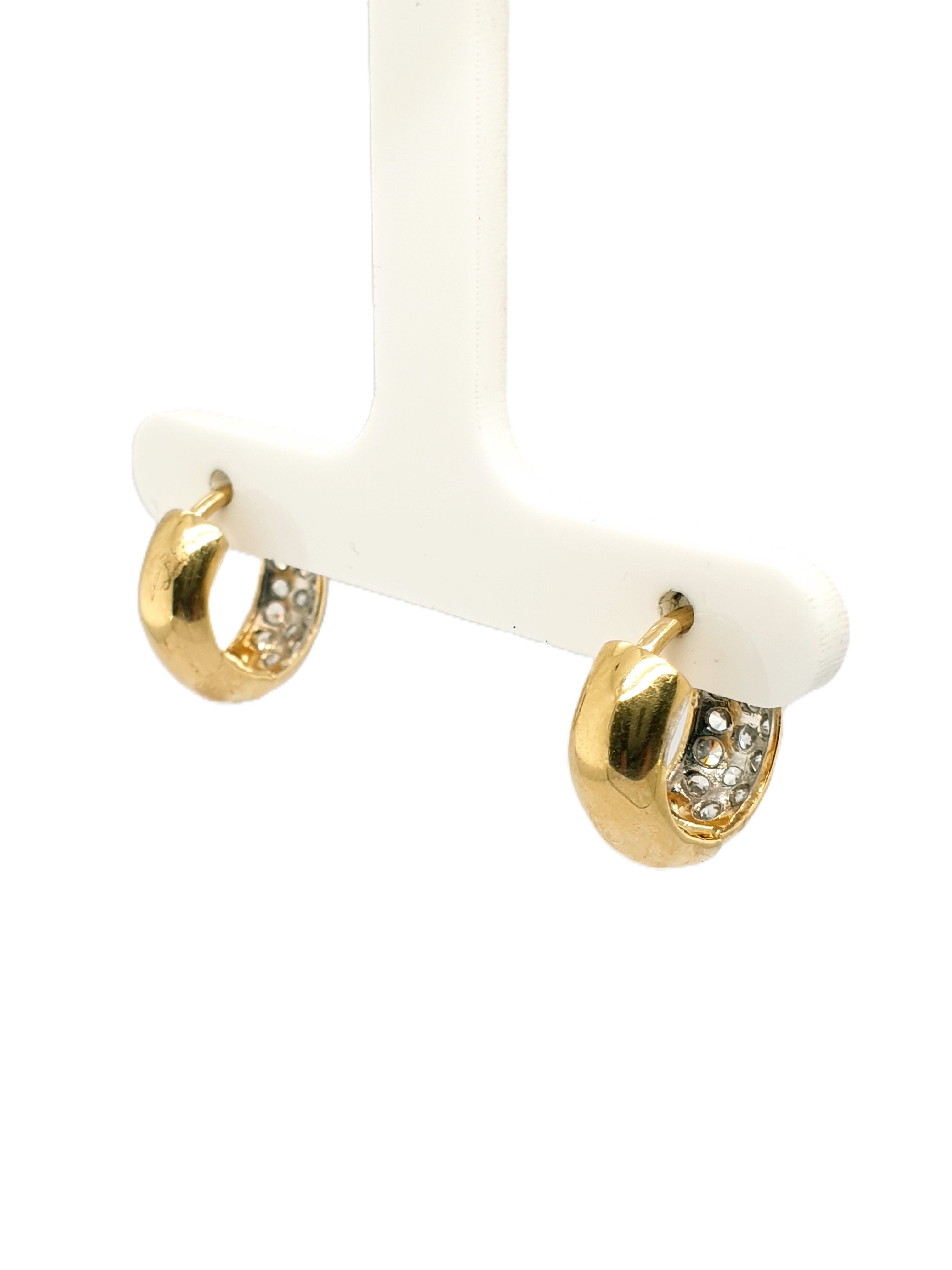Gold Creolen 585/14kt mit Schmucksteinen