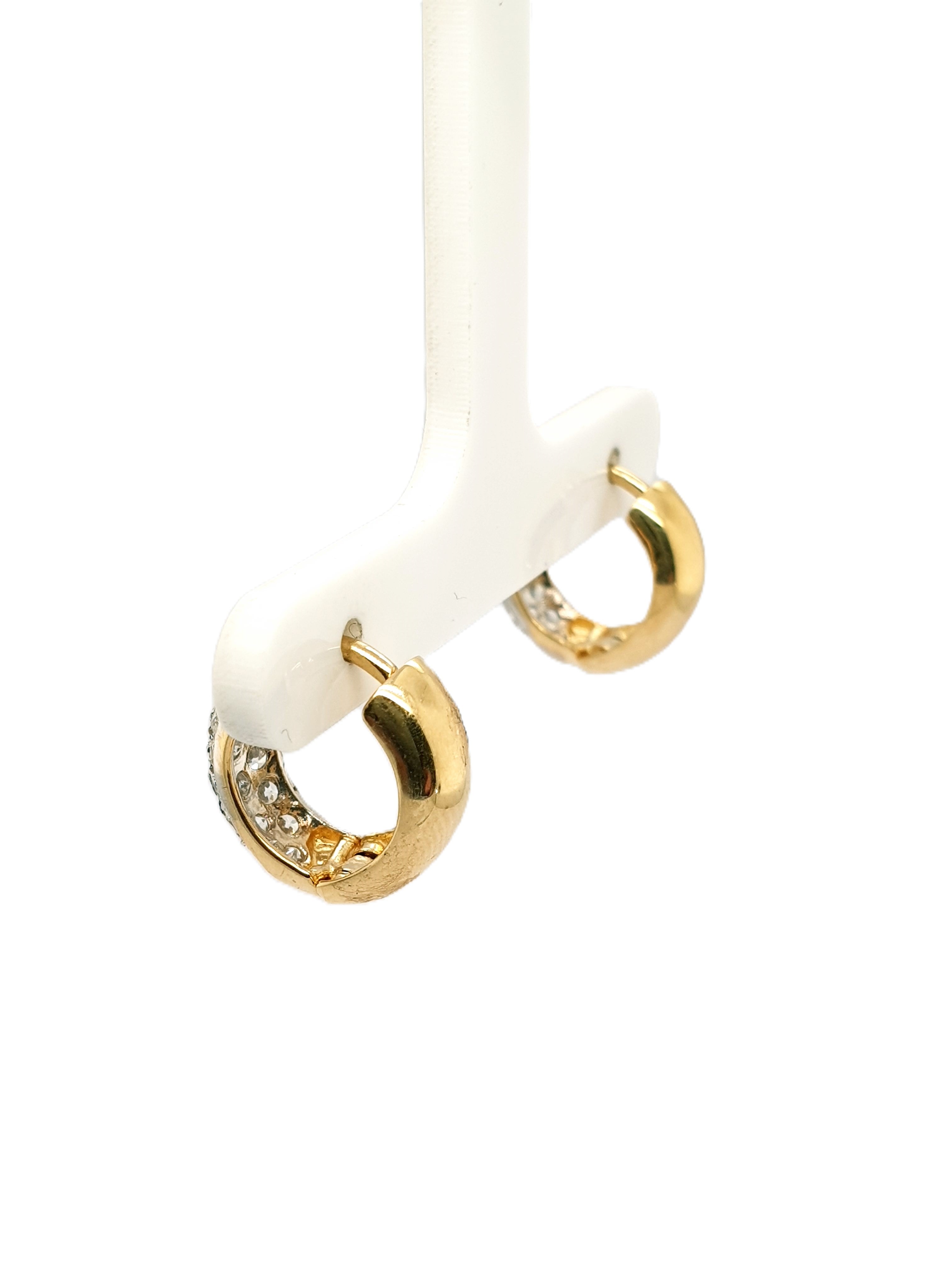 Gold Creolen 585/14kt mit Schmucksteinen