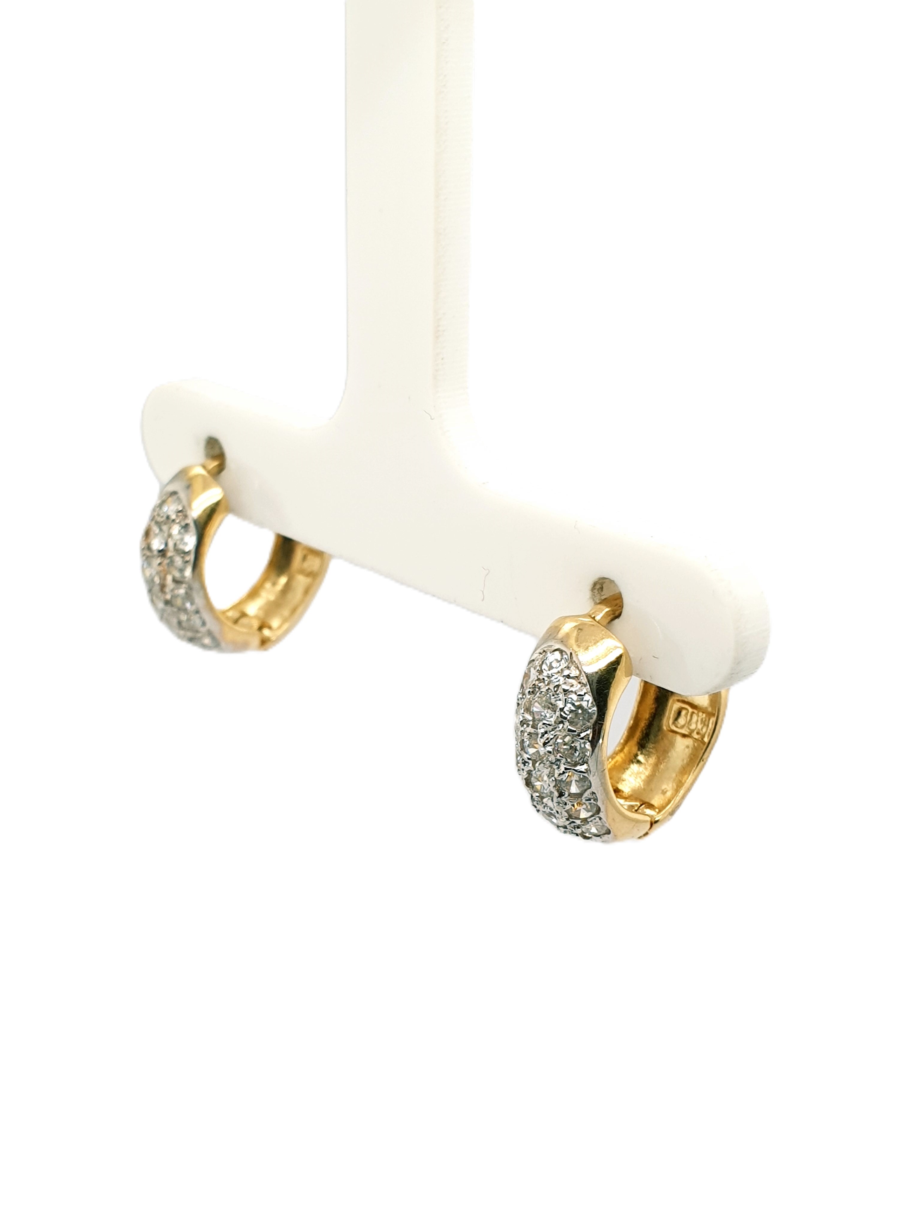 Gold Creolen 585/14kt mit Schmucksteinen