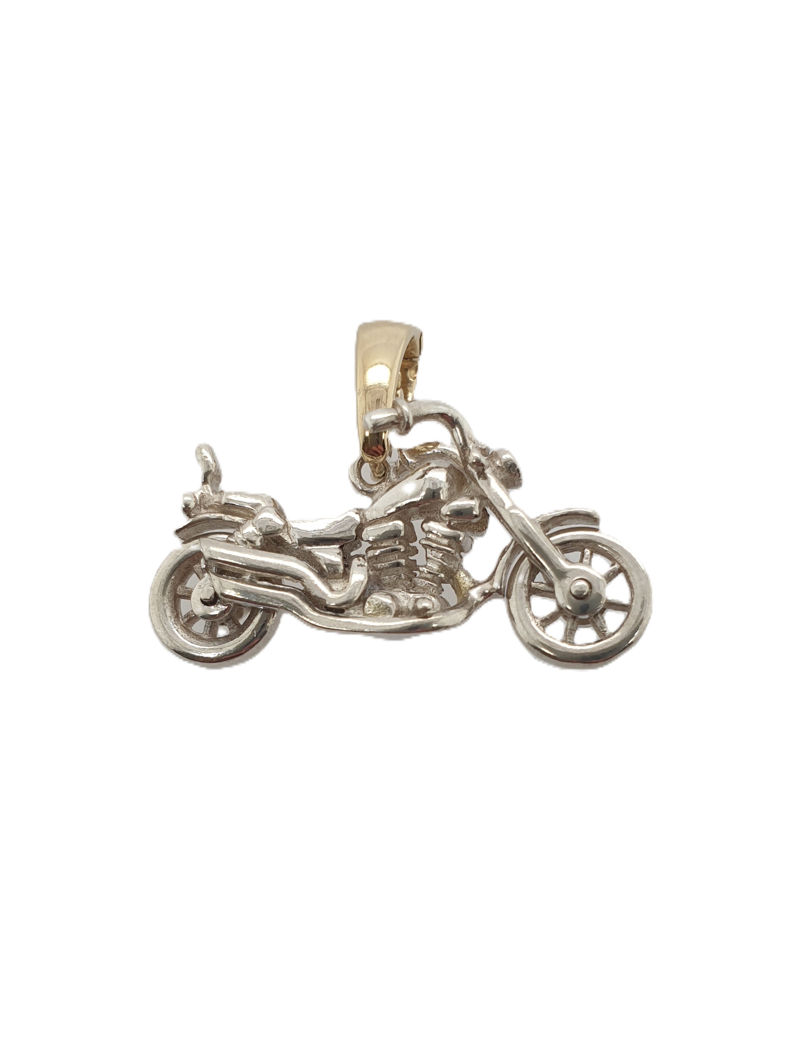 Motorrad Anhänger Silber und Gold 925/333