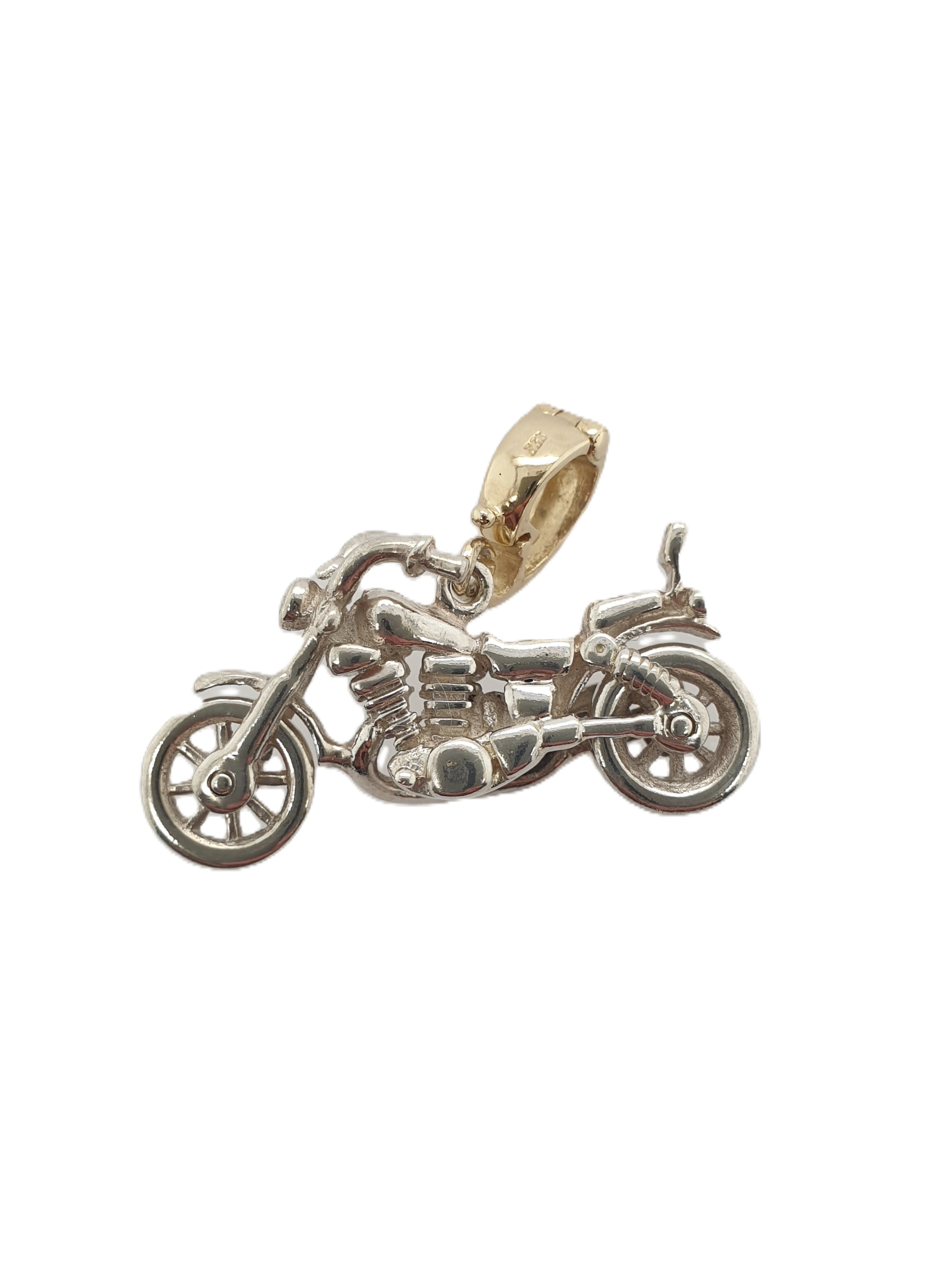 Motorrad Anhänger Silber und Gold 925/333