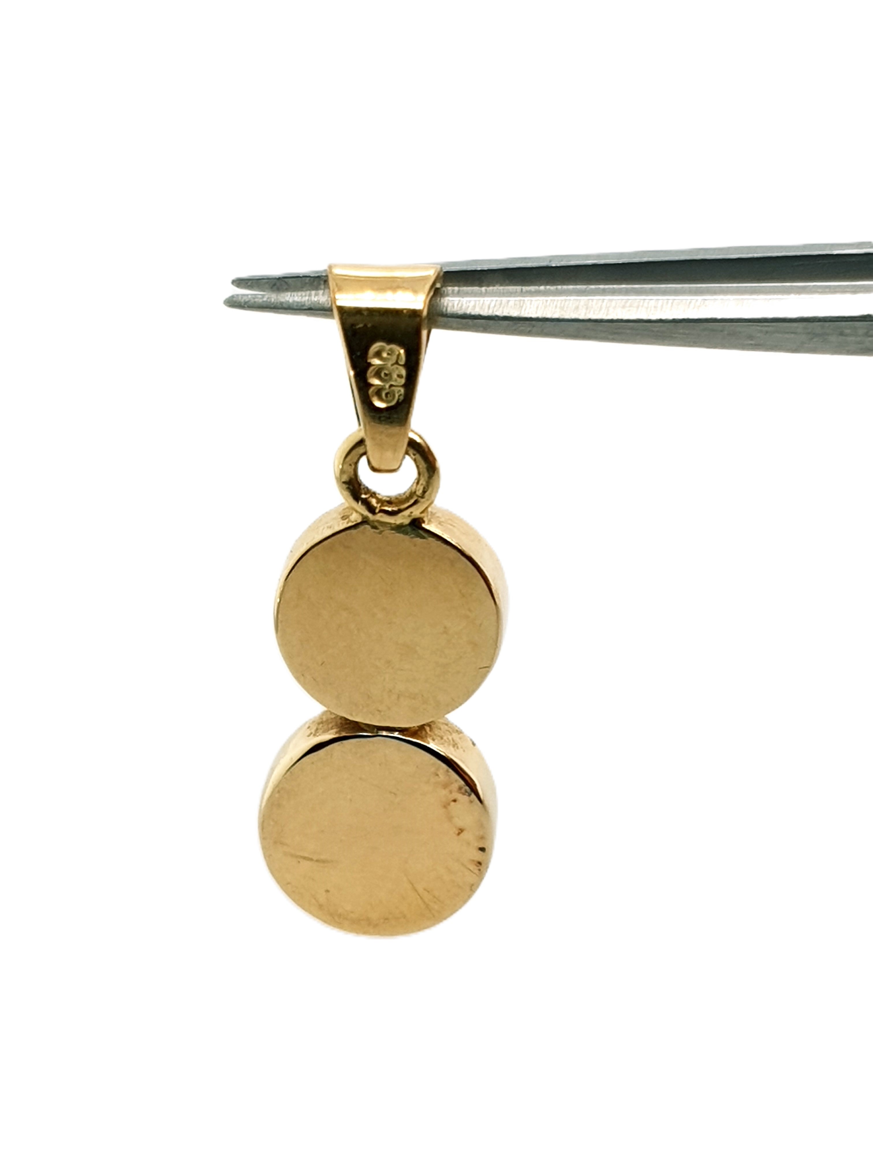 Anhänger Gold 585/14kt Schwarze Schmucksteine
