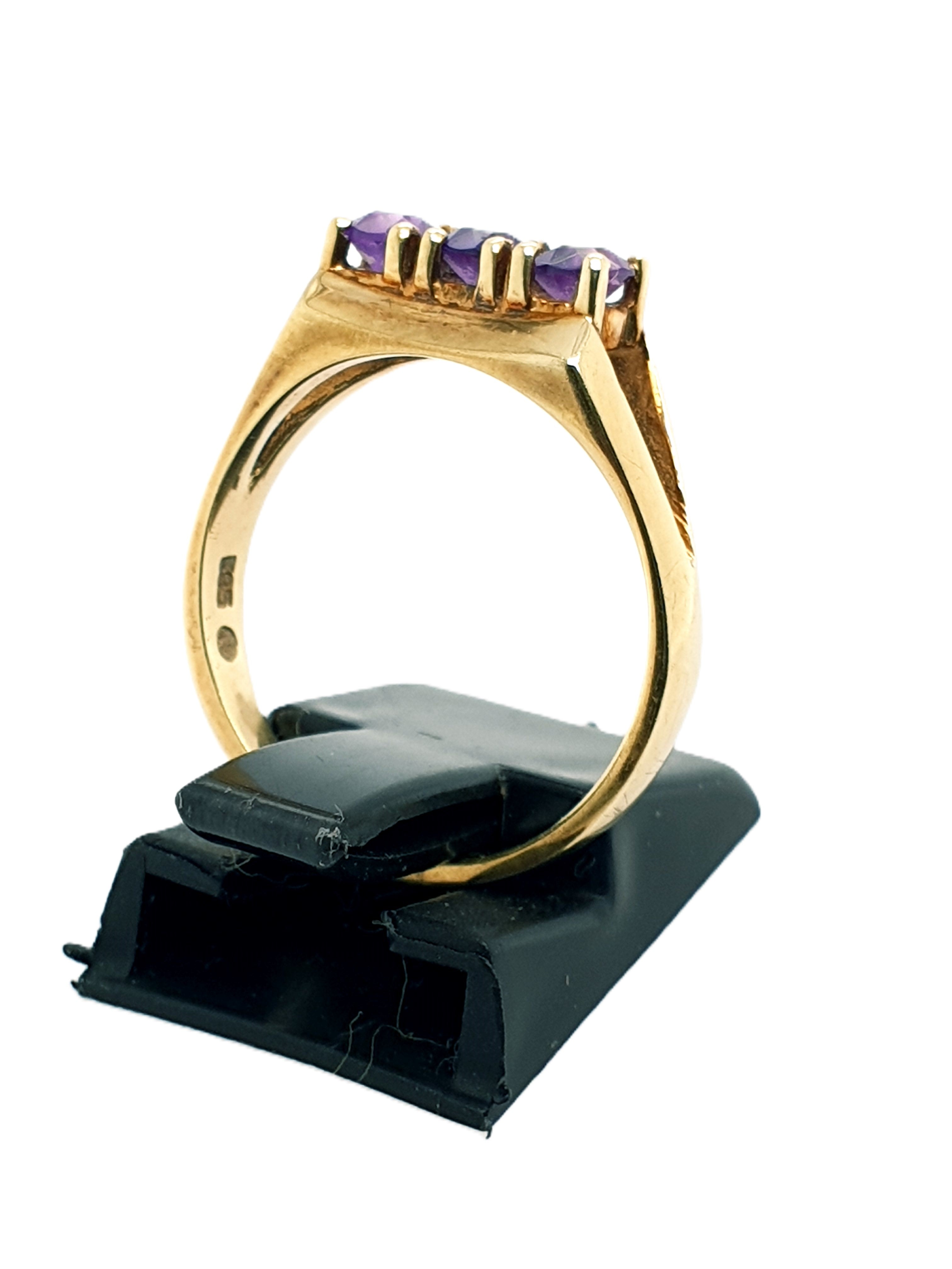 Gold Ring 585/14kt Gr.54 Lila Schmucksteine
