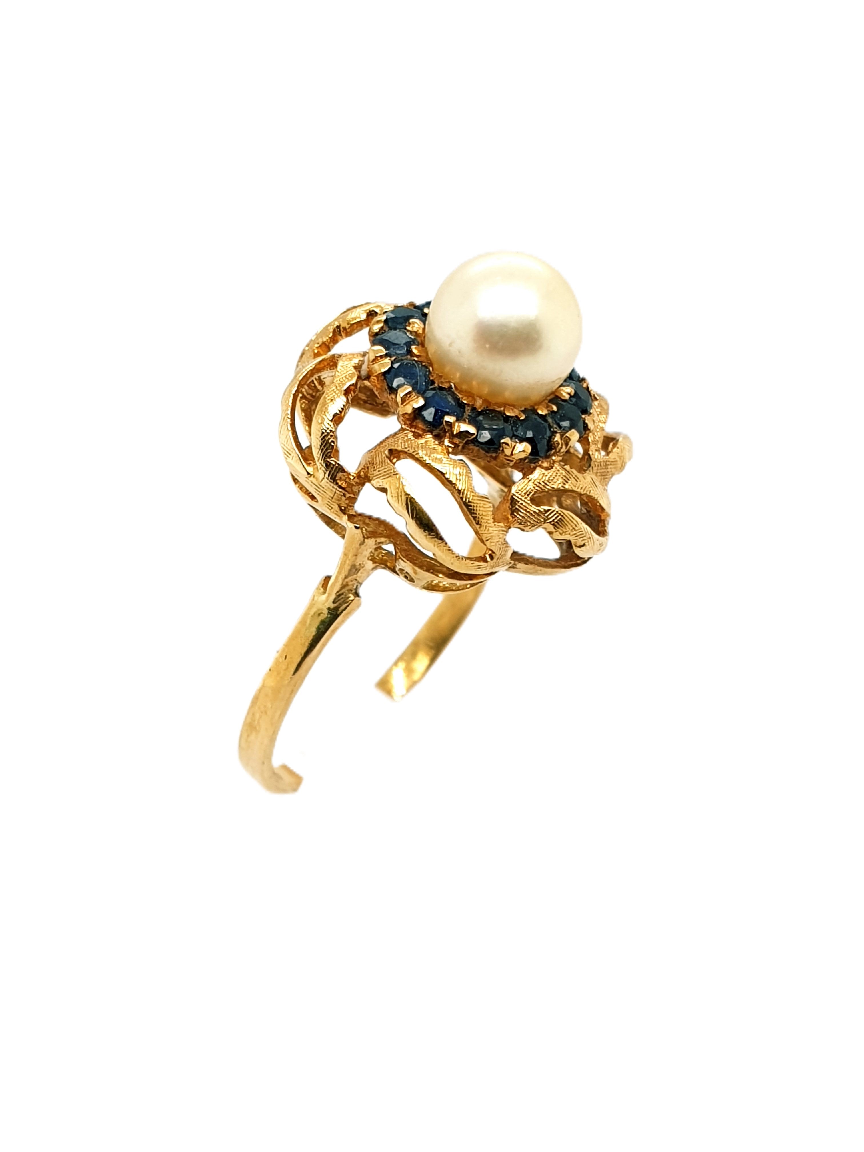 Gold Ring 750/18kt Gr.58 mit Perle