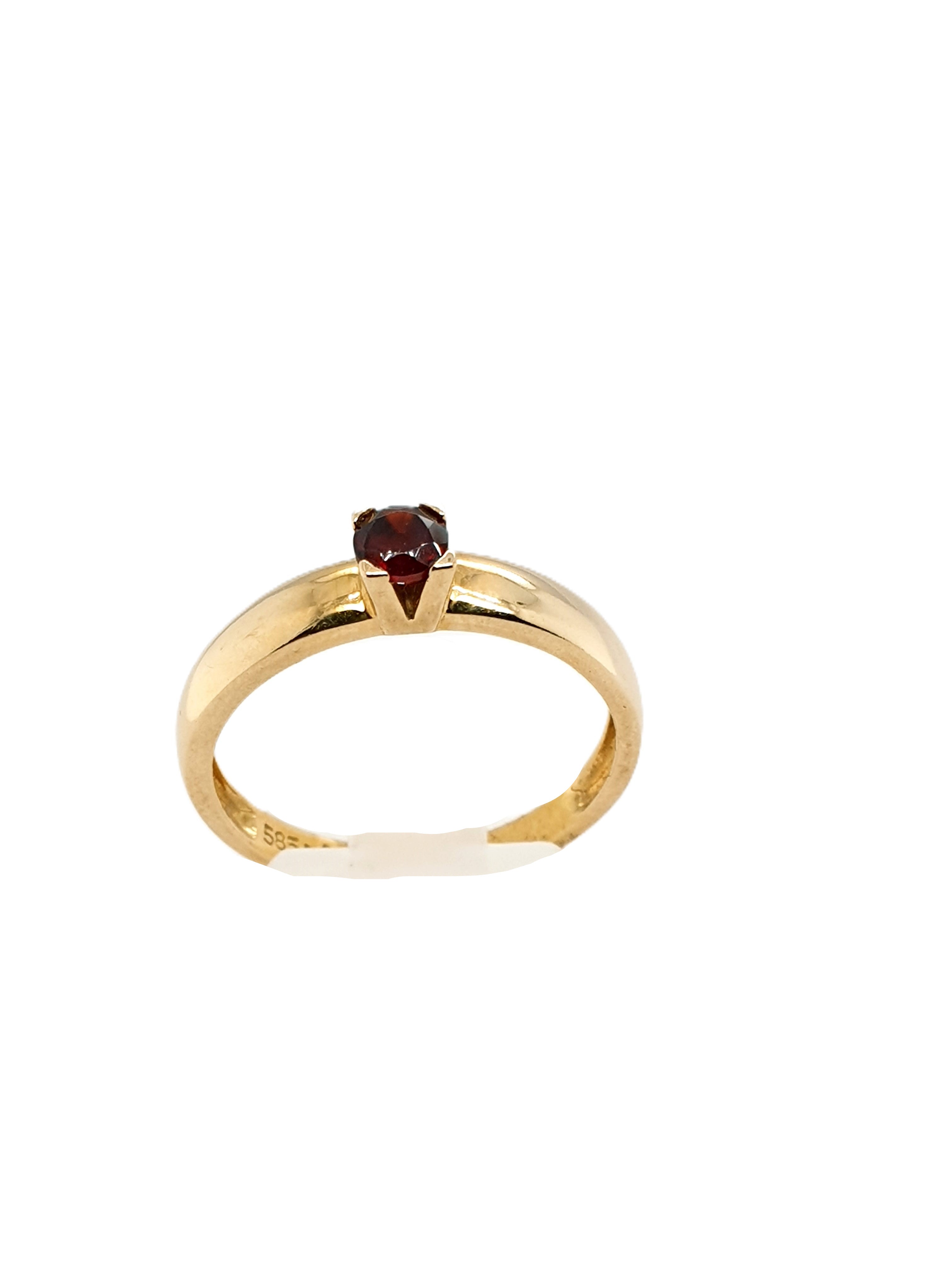 Gold Ring 585/14kt Gr.56 Schmuckstein Rot