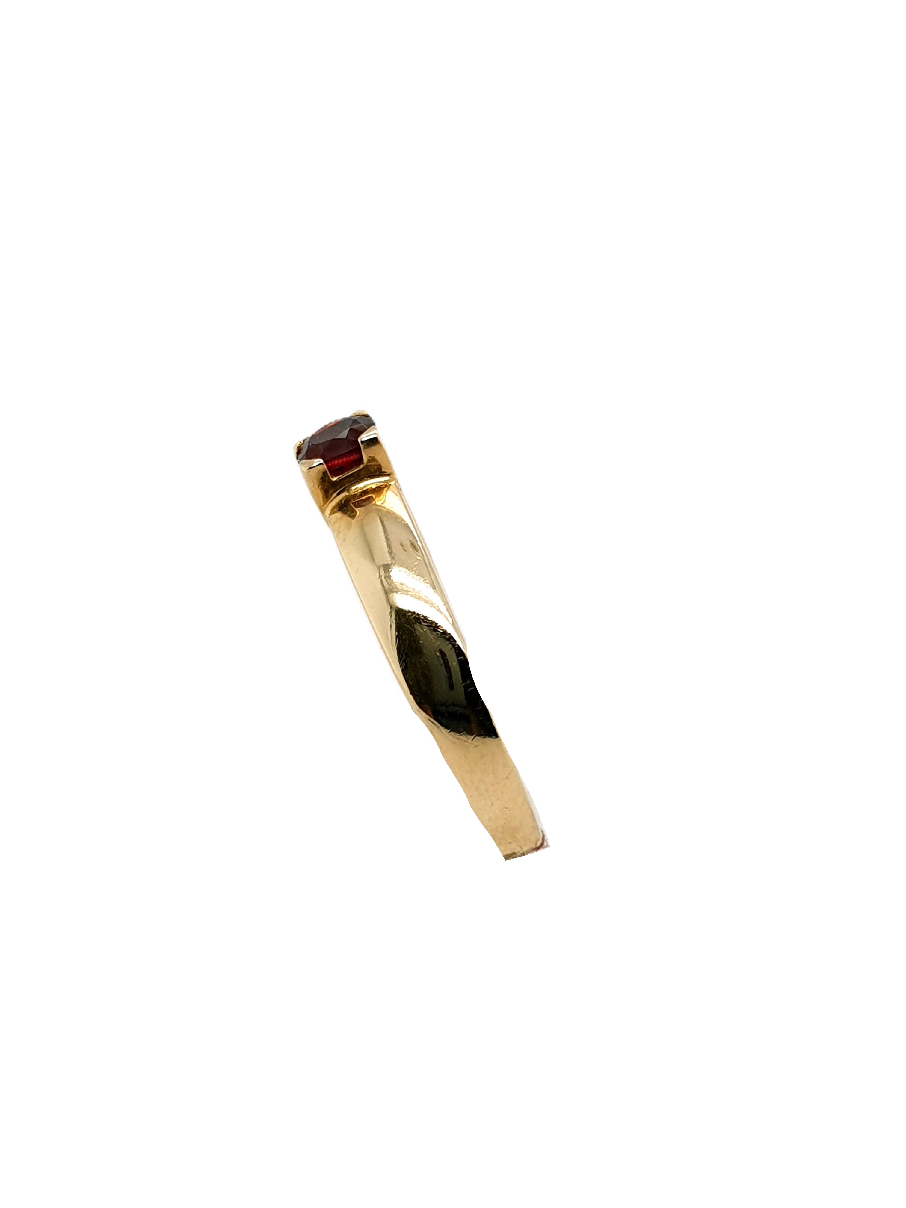 Gold Ring 585/14kt Gr.56 Schmuckstein Rot
