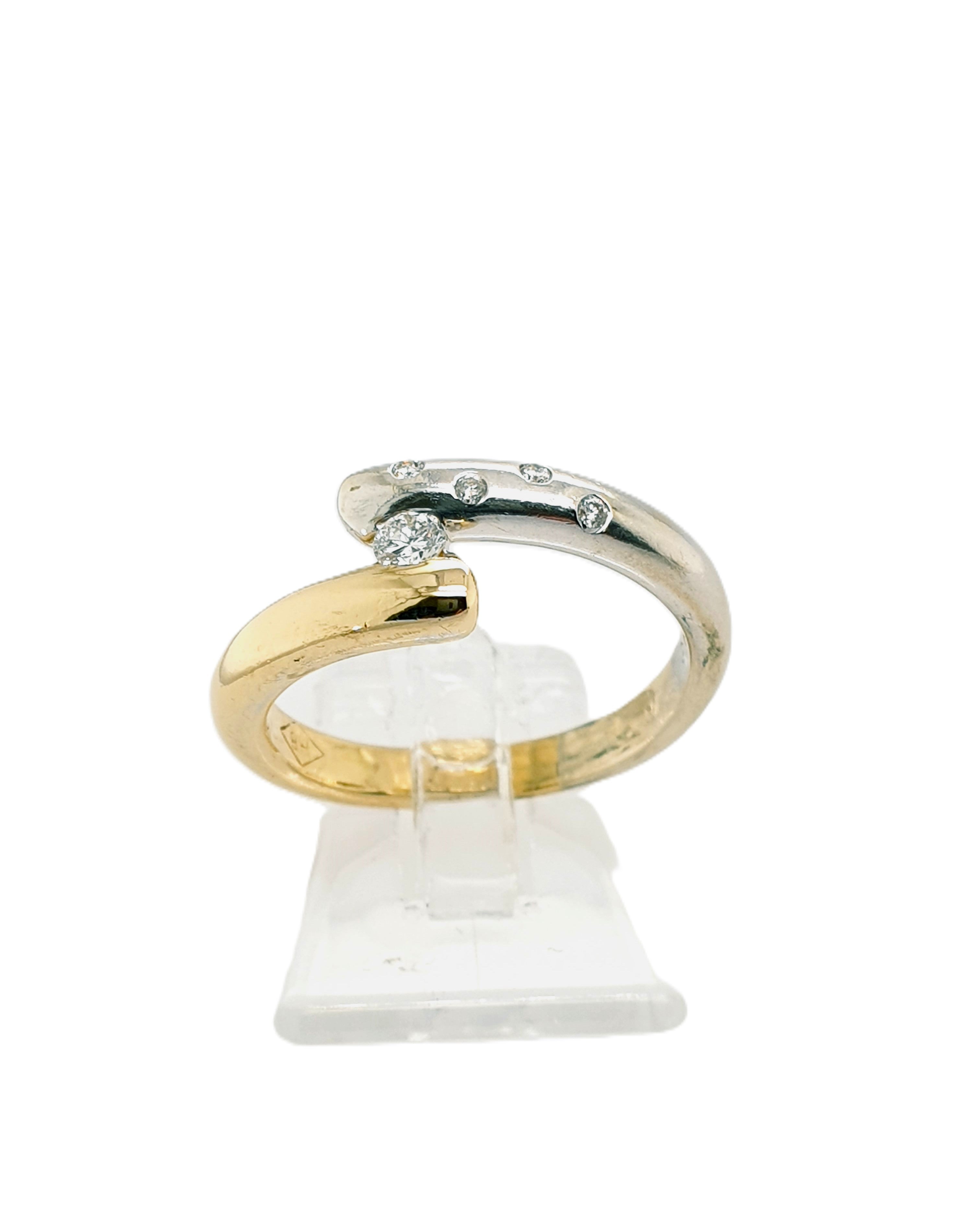 Gold Ring 585/14kt Gr.55 mit Brillanten