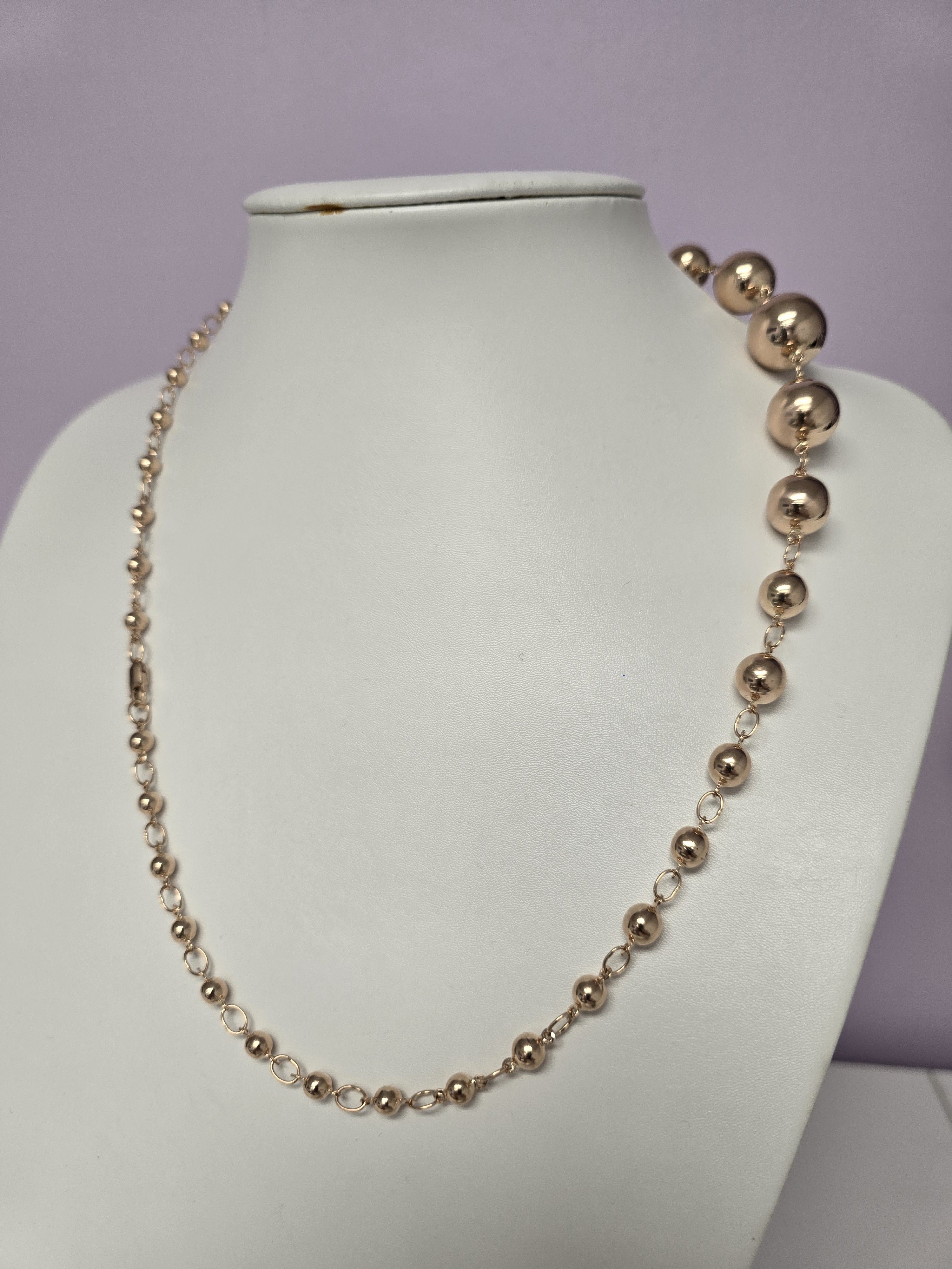 Kette Collier Rot Gold 585 Kugel Damen Schmuck