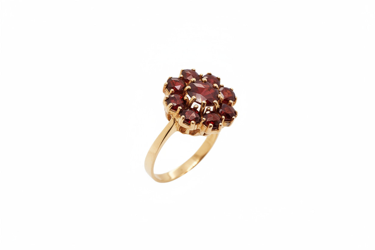 Gold Ring 585/14kt Gr.54 mit Granat