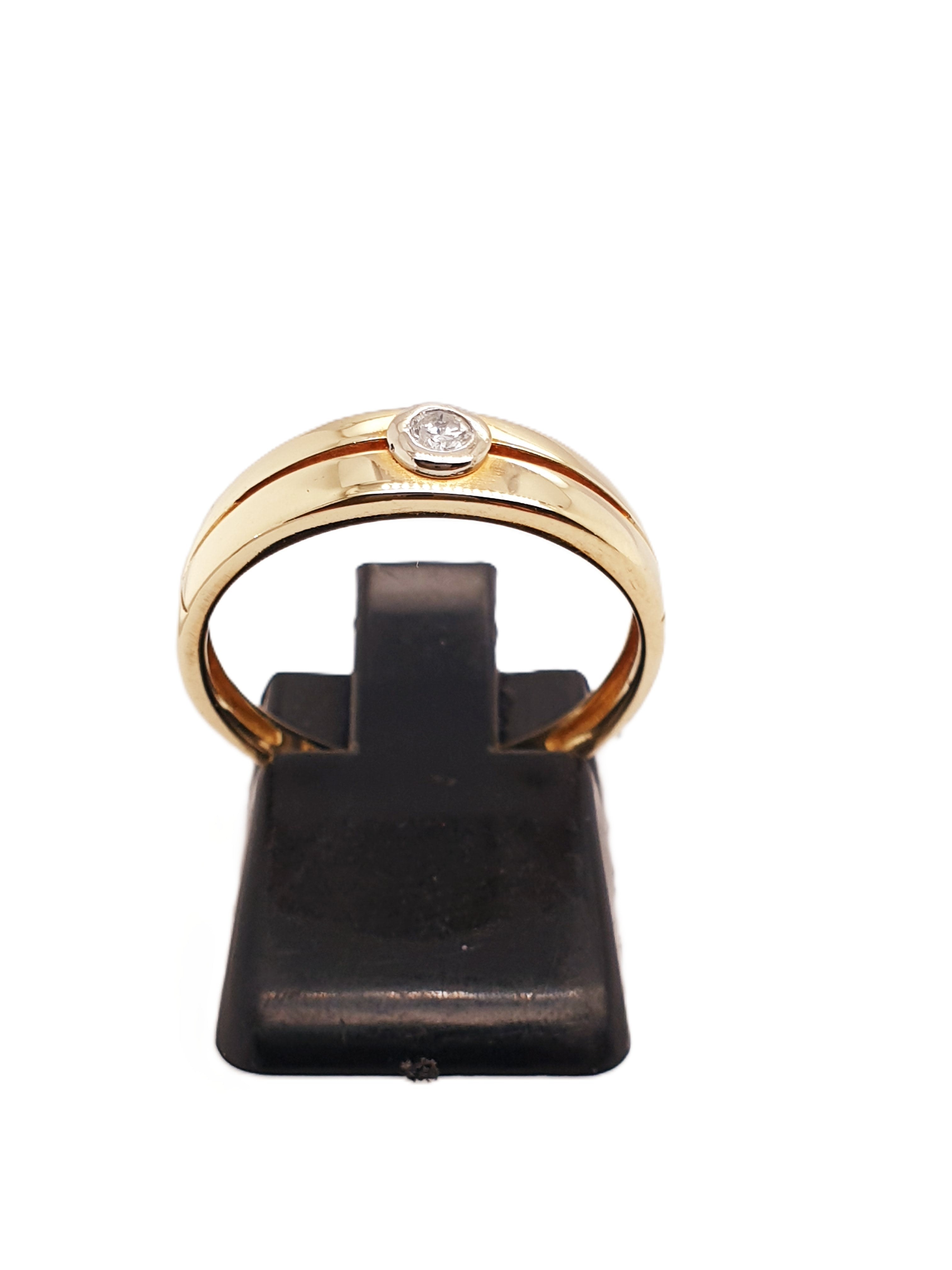 Gold Ring 585/14kt mit Brillant Gr.55