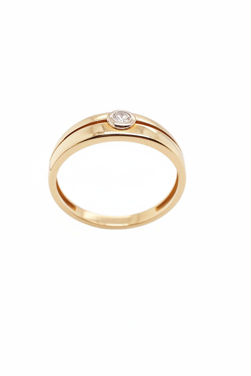 Gold Ring 585/14kt mit Brillant Gr.55