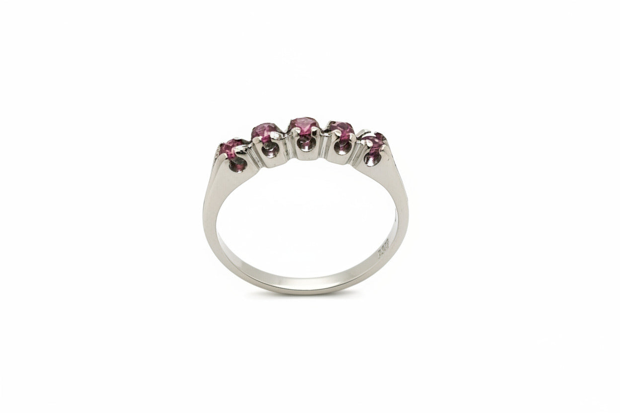Weißgold Rubin Ring 585/14kt Gr.56