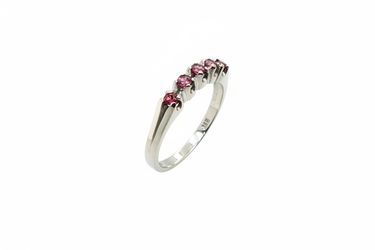 Weißgold Rubin Ring 585/14kt Gr.56