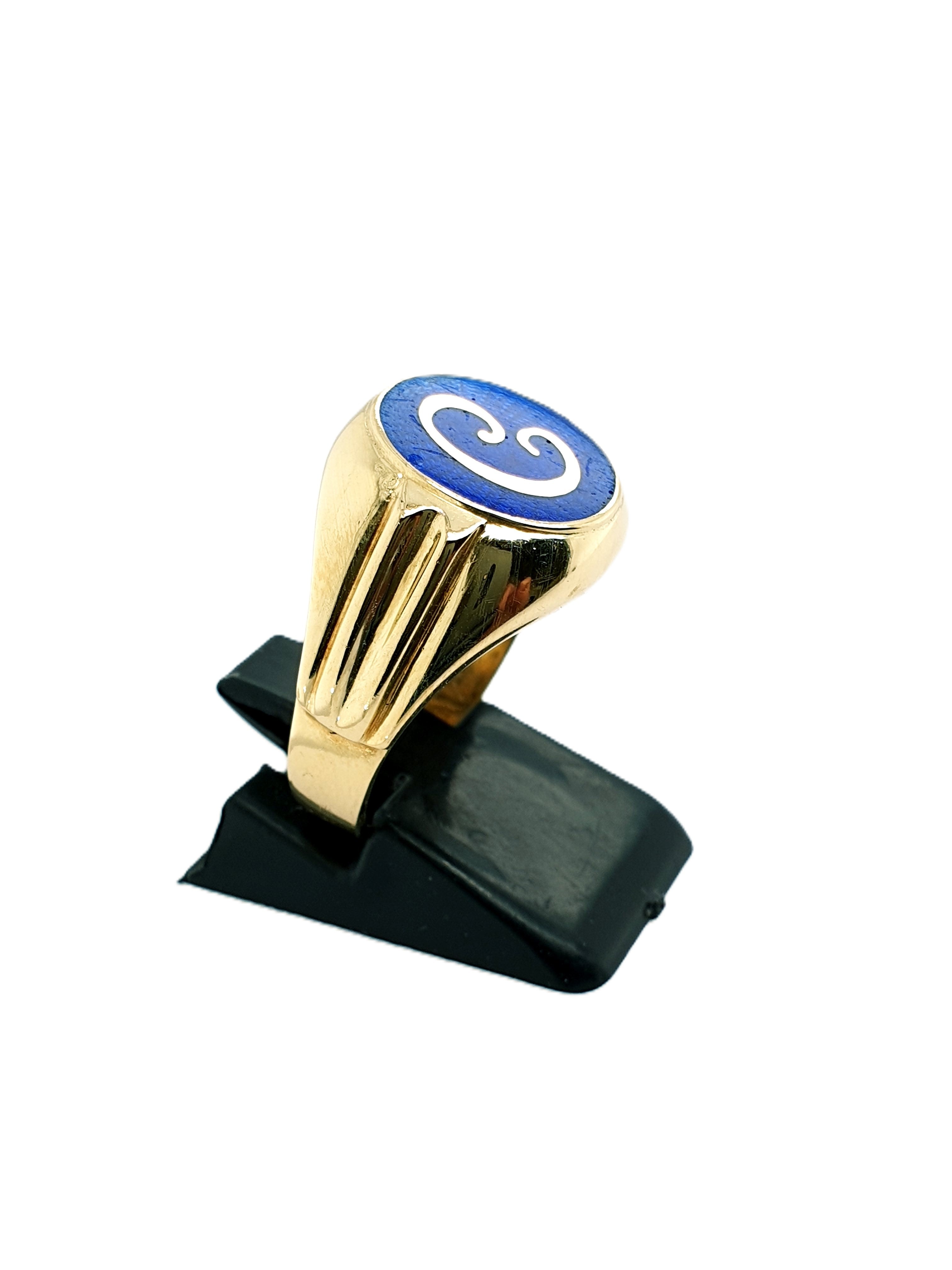 Goldring 585/14k Gr.59 mit ''C''