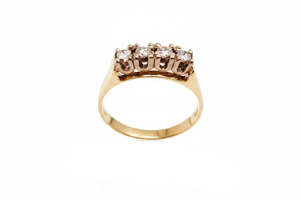 Brillantring Gelbgold + Weißgold Gr.58