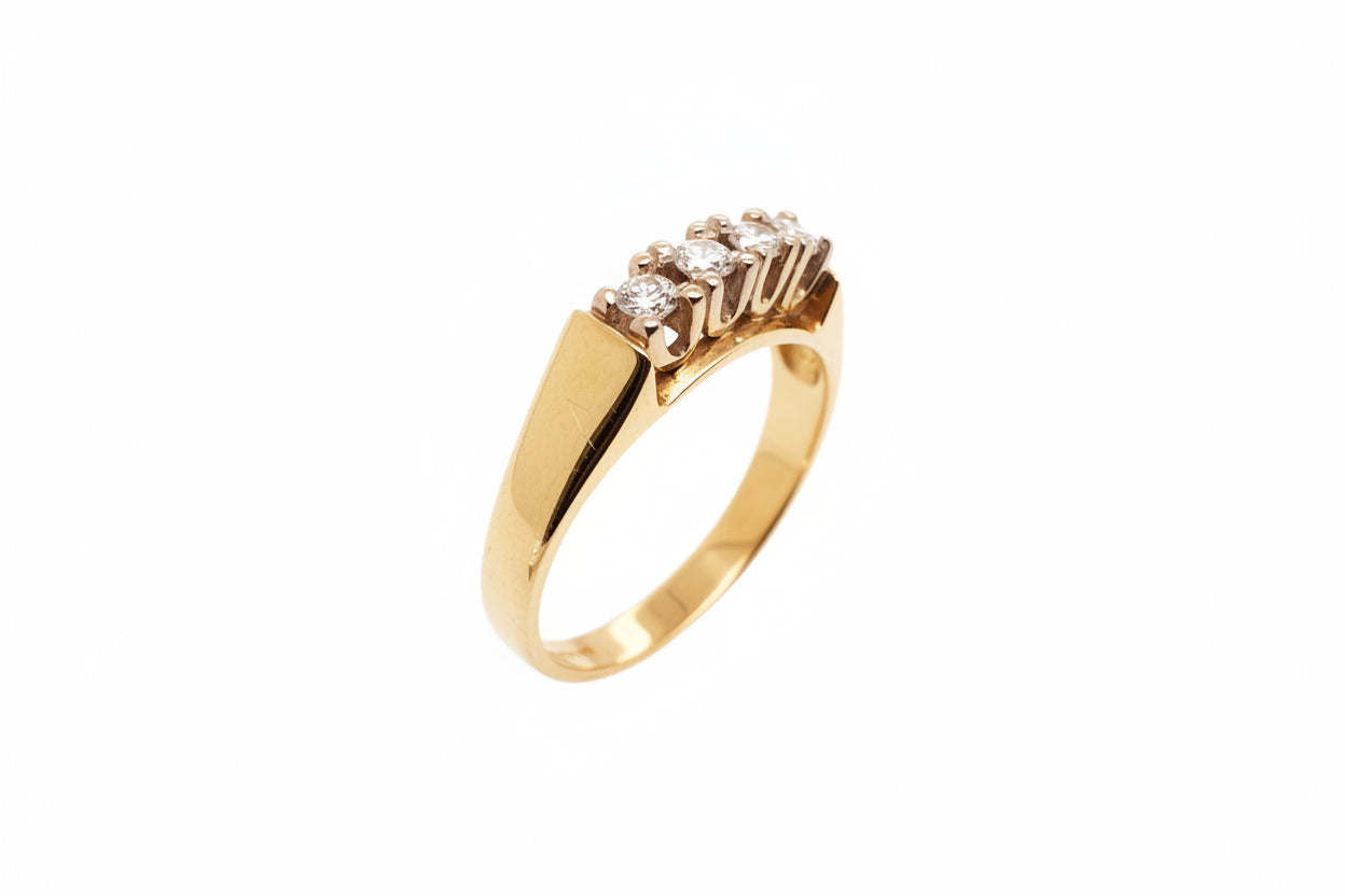 Brillantring Gelbgold + Weißgold Gr.58