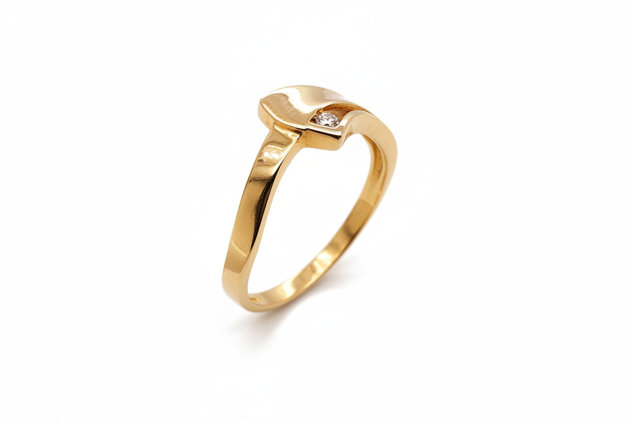 Goldring 585/14kt Gr.59 mit Brillant ca. 0,05ct