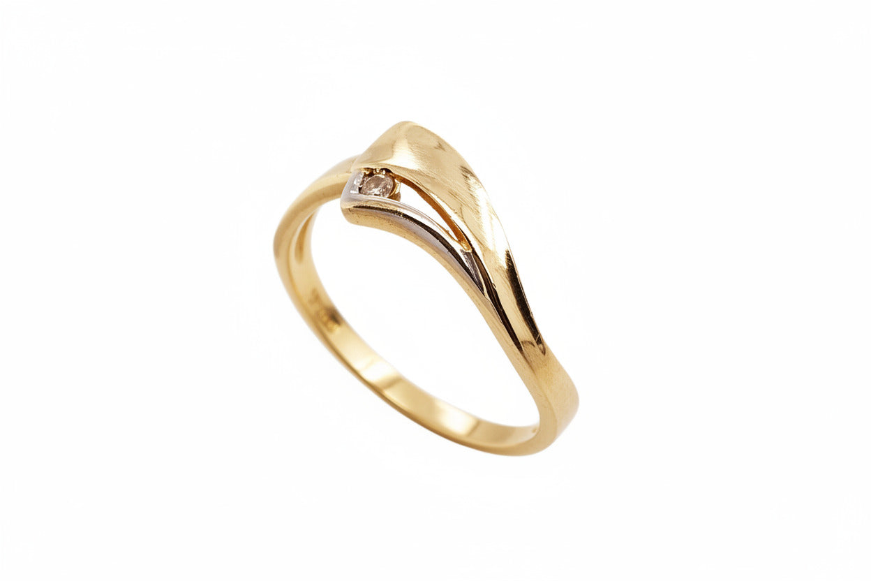 Goldring 585/14kt Gr.59 mit Brillant ca. 0,05ct