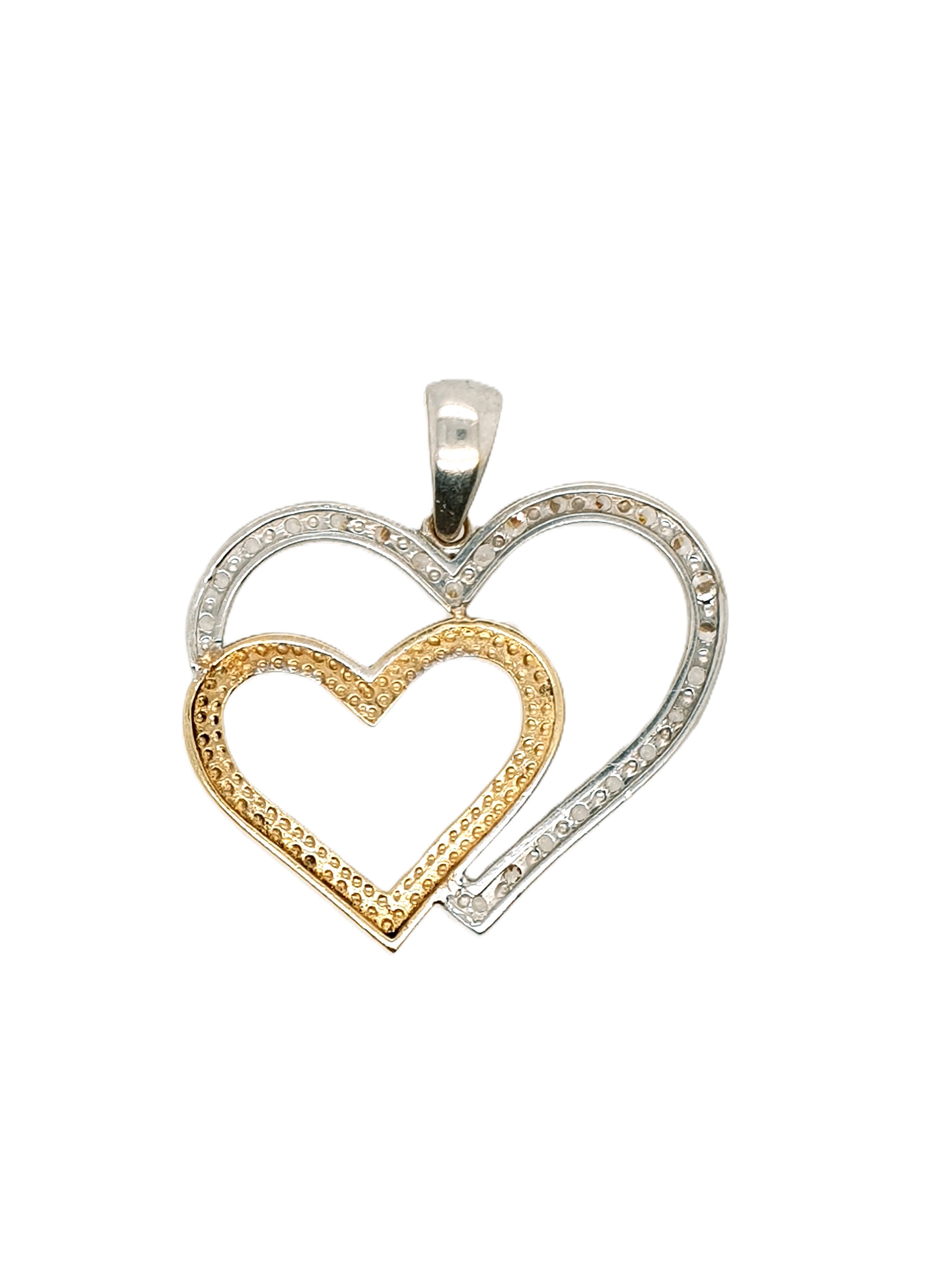 Anhänger Weißgold Gelbgold 585/14kt Herzchen