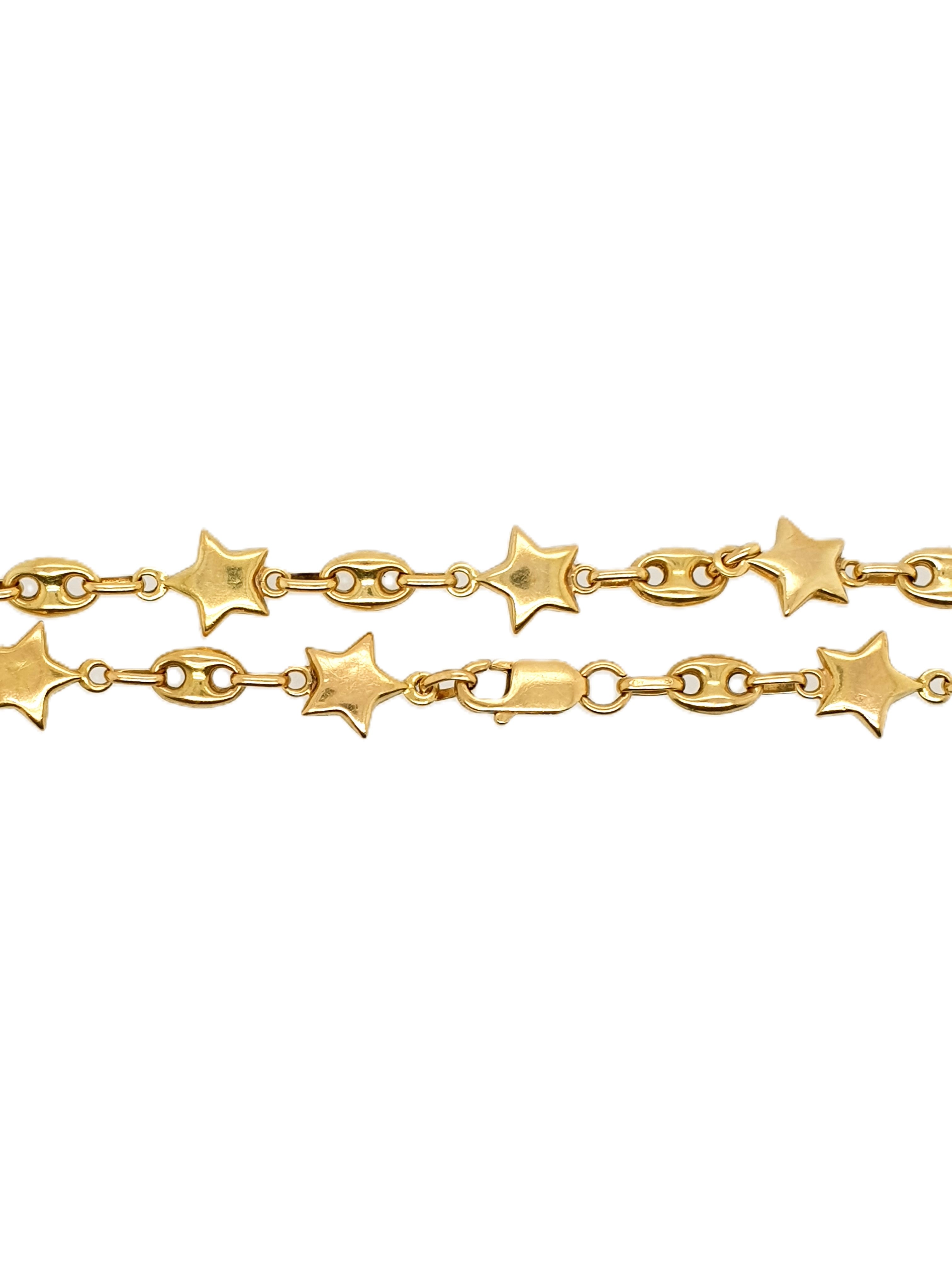 Bohnen Stern Armband 750/18kt Gold 19cm