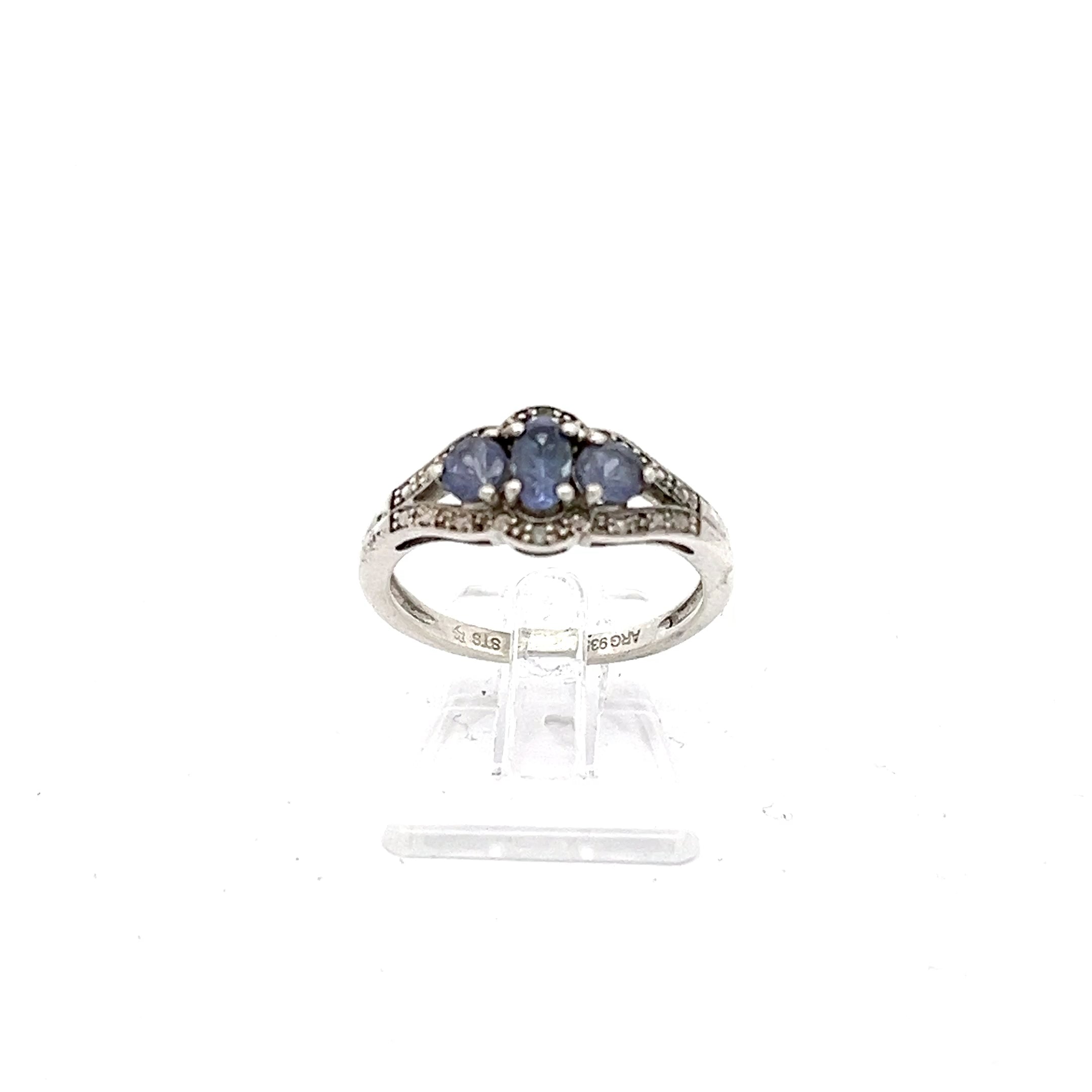 Ring Silber mit lila Farbsteinen Schmuck *53