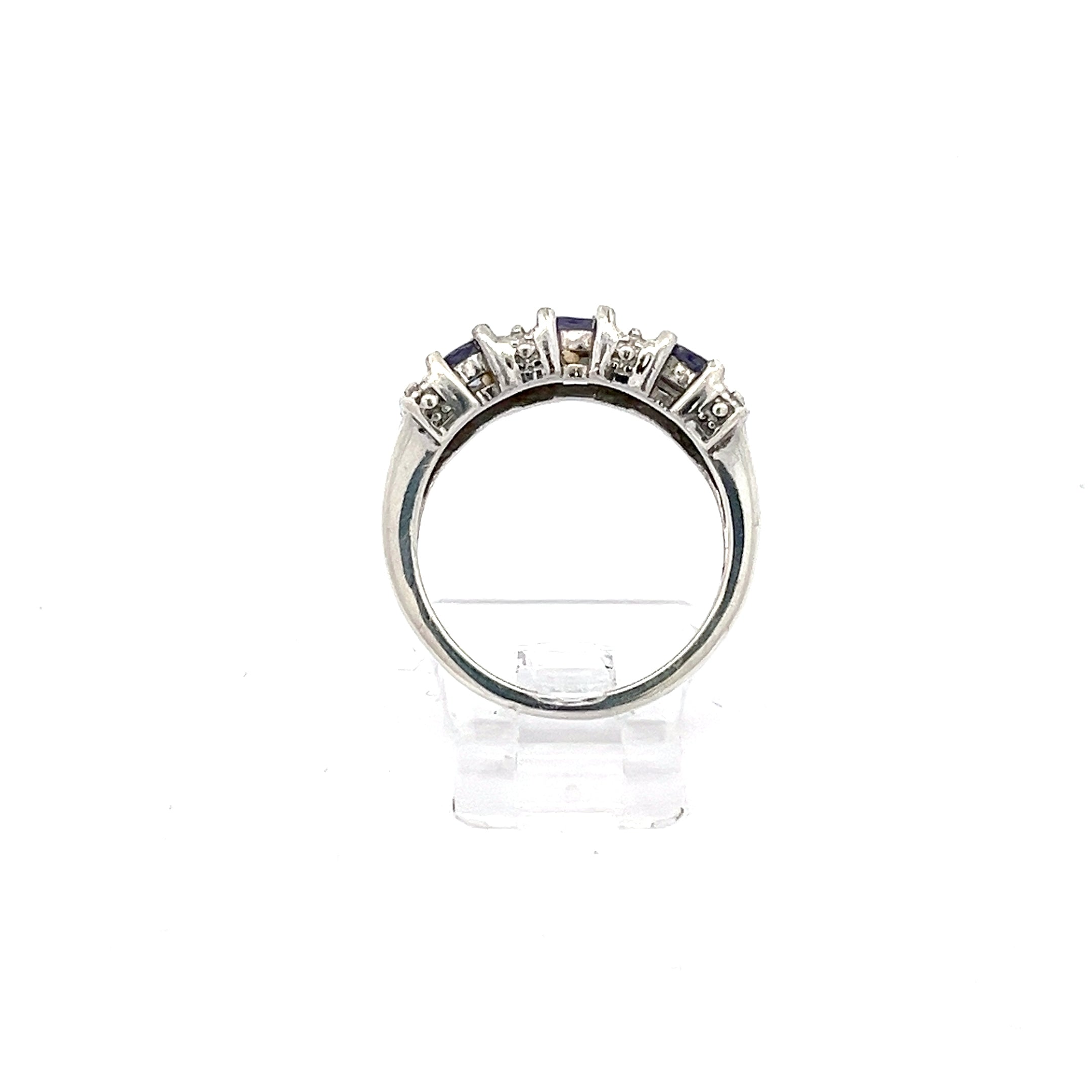 Ring Silber mit Farbstein lila *54