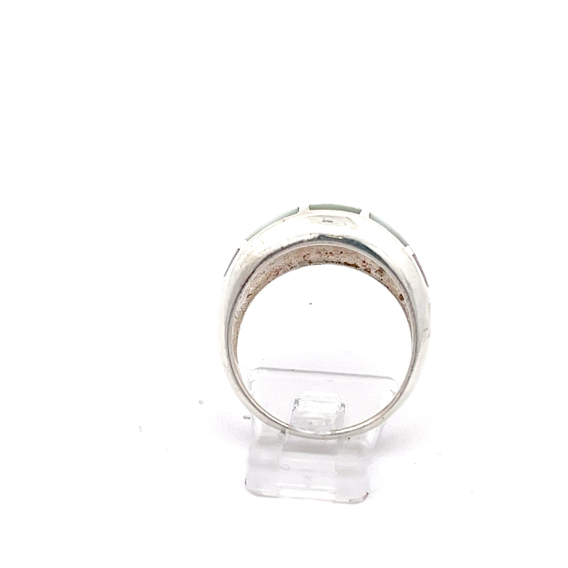 Pastell Sterling Silber 925 Damenring pink, grün, blau *58