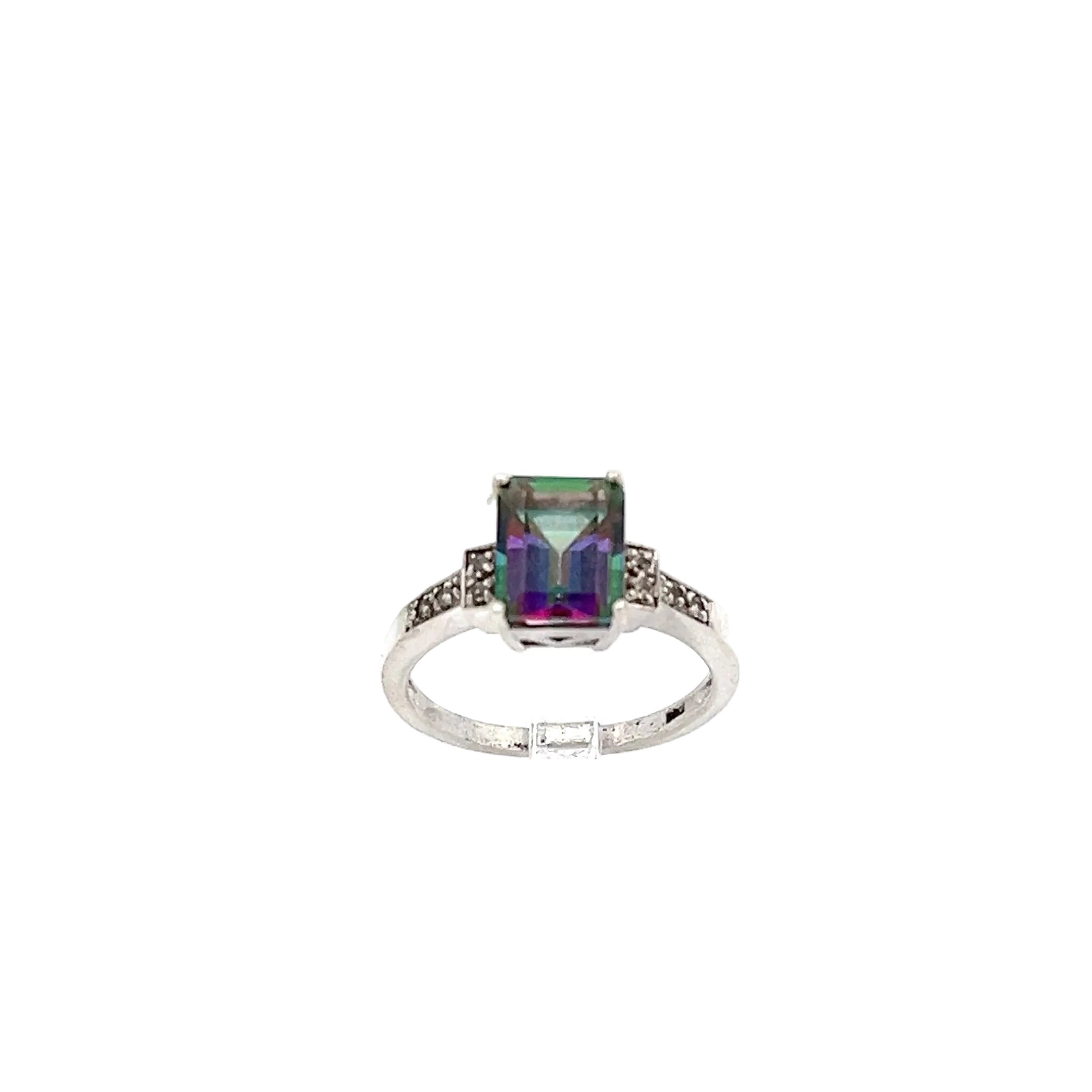 Ring Sterling Silber 925 mit Farbstein bunt dunkel *55