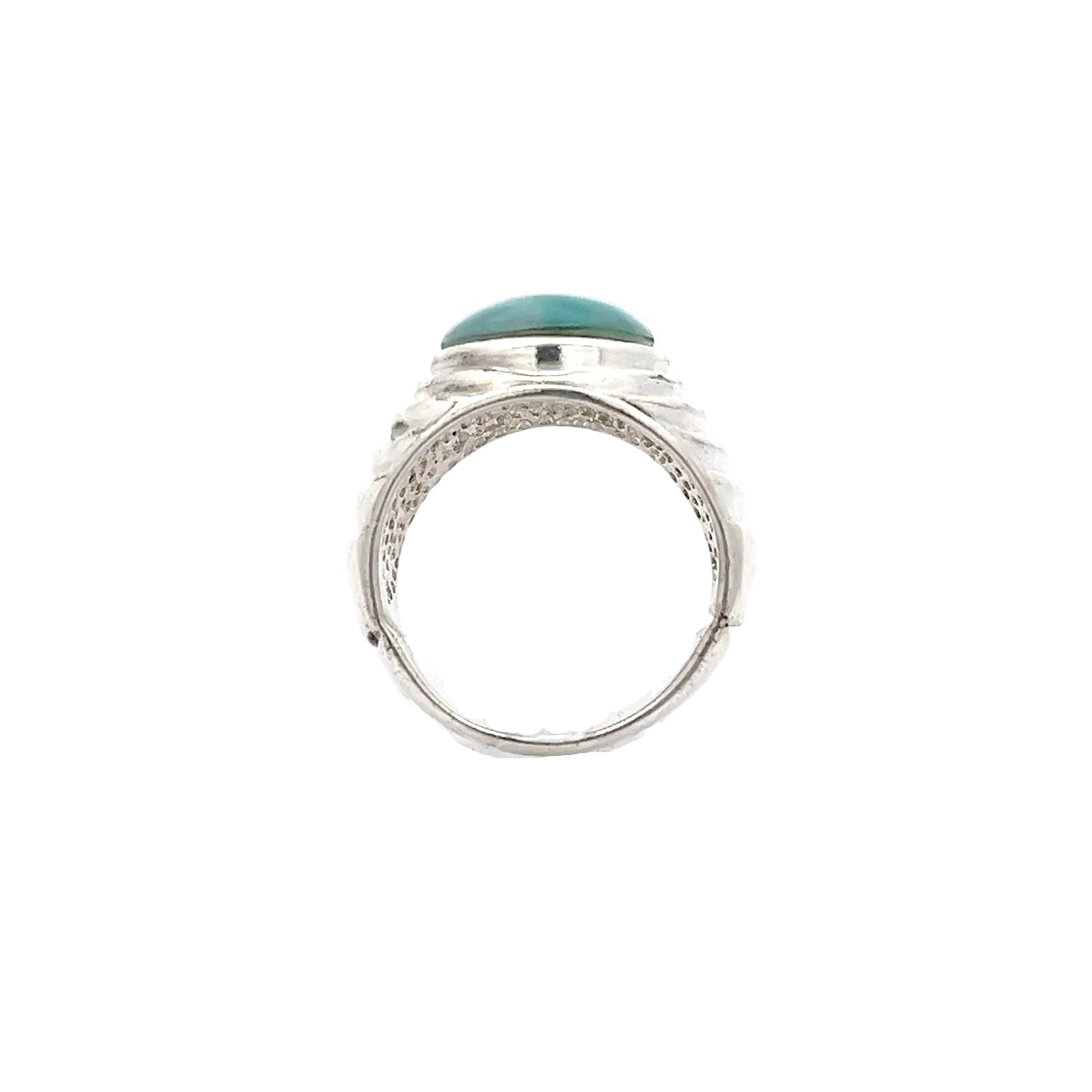Ring Silber 925 mit hell blauem Stein *54