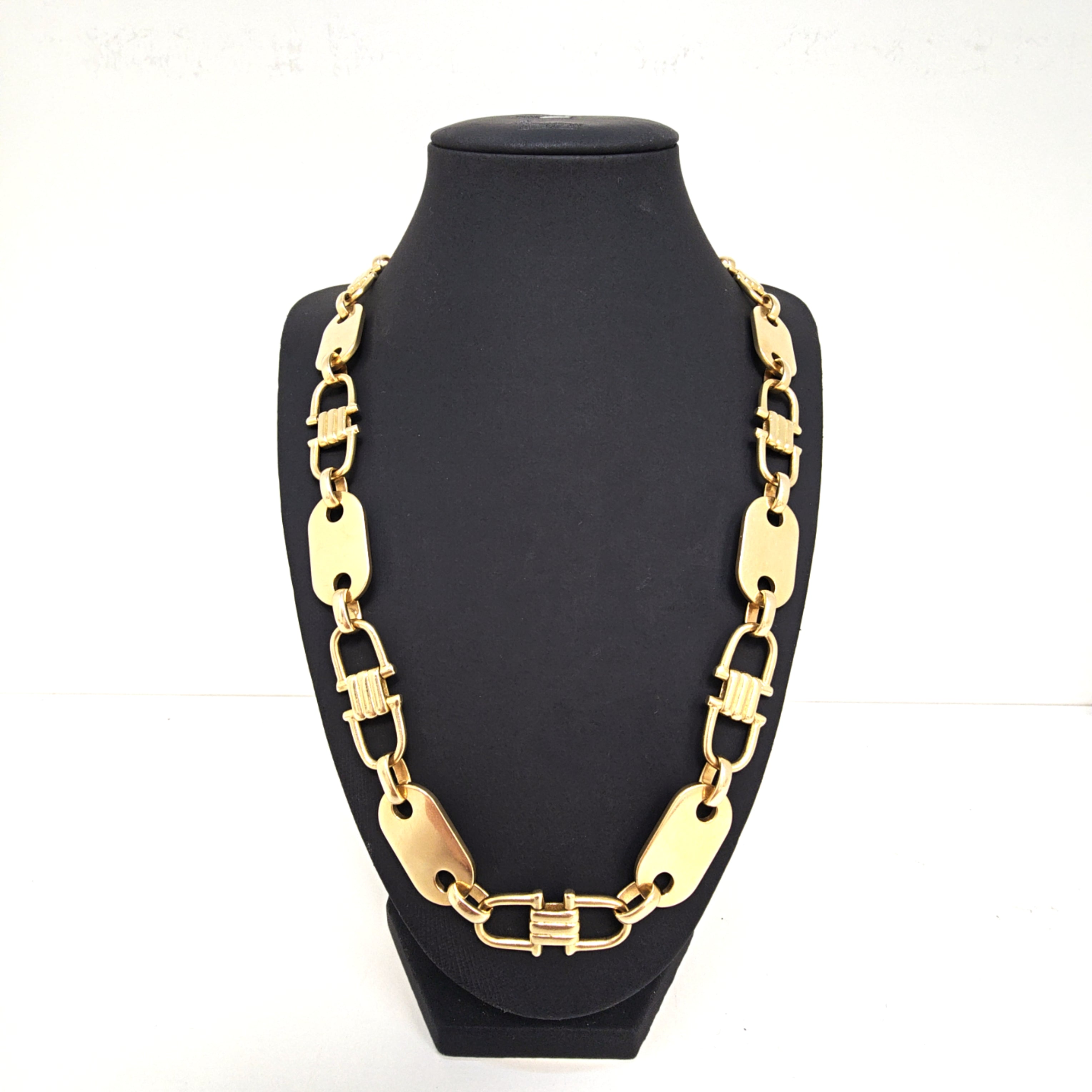 Platten-Steigbügelkette 585/14k ca. 70cm