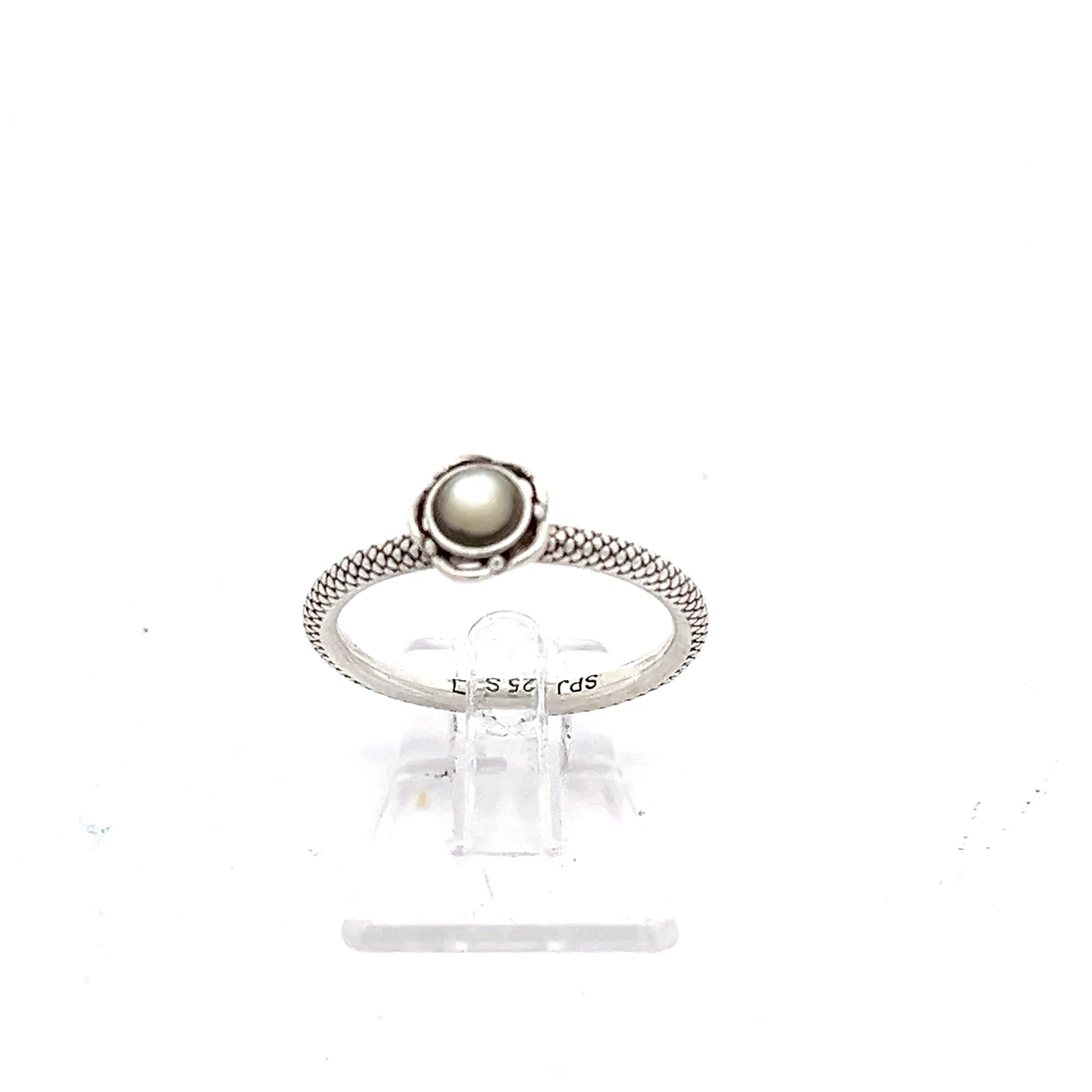 Sterling Silber 925 Damenring mit weißem Stein *53