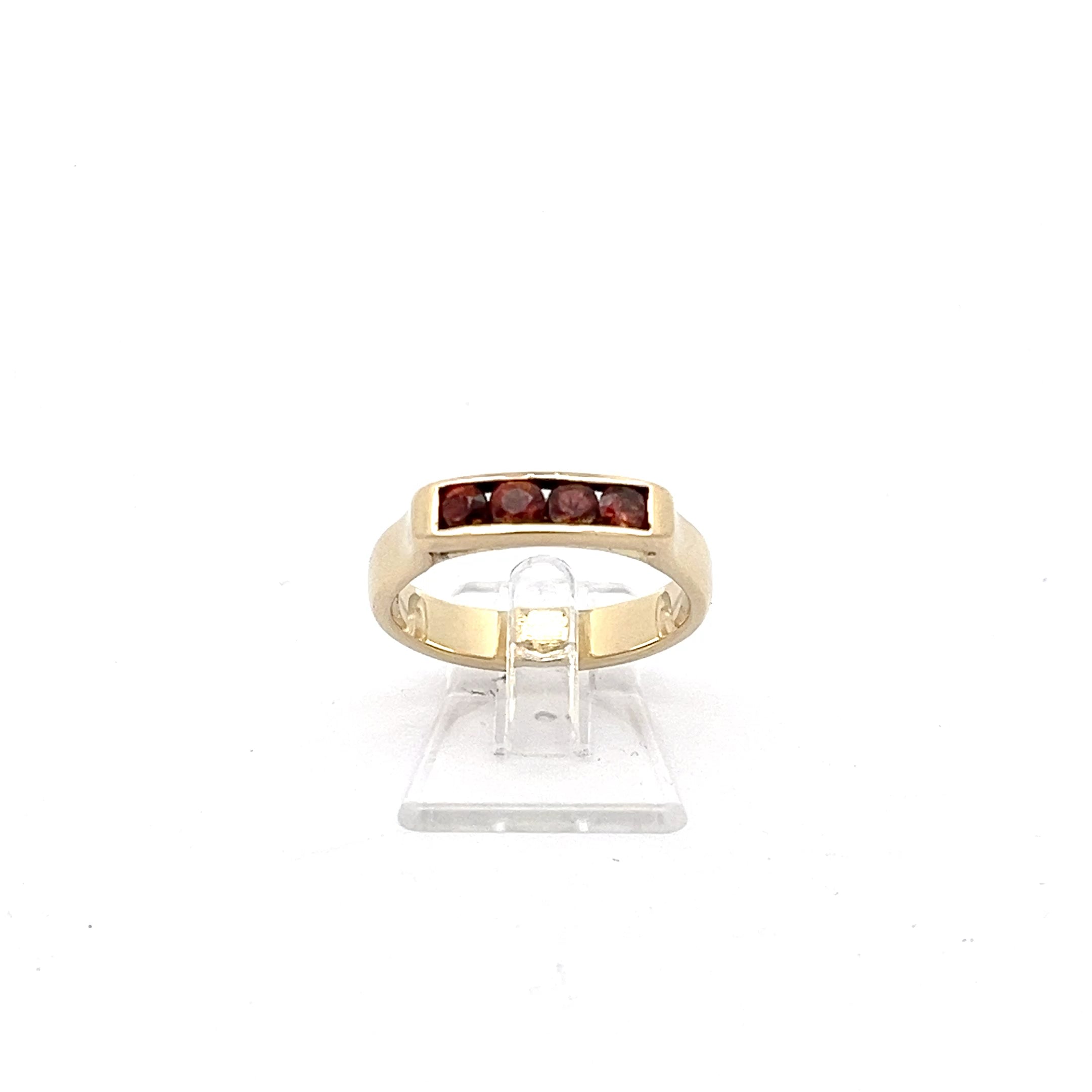 Damen Ring Gold Schmuckstein orange 585/14kt *54