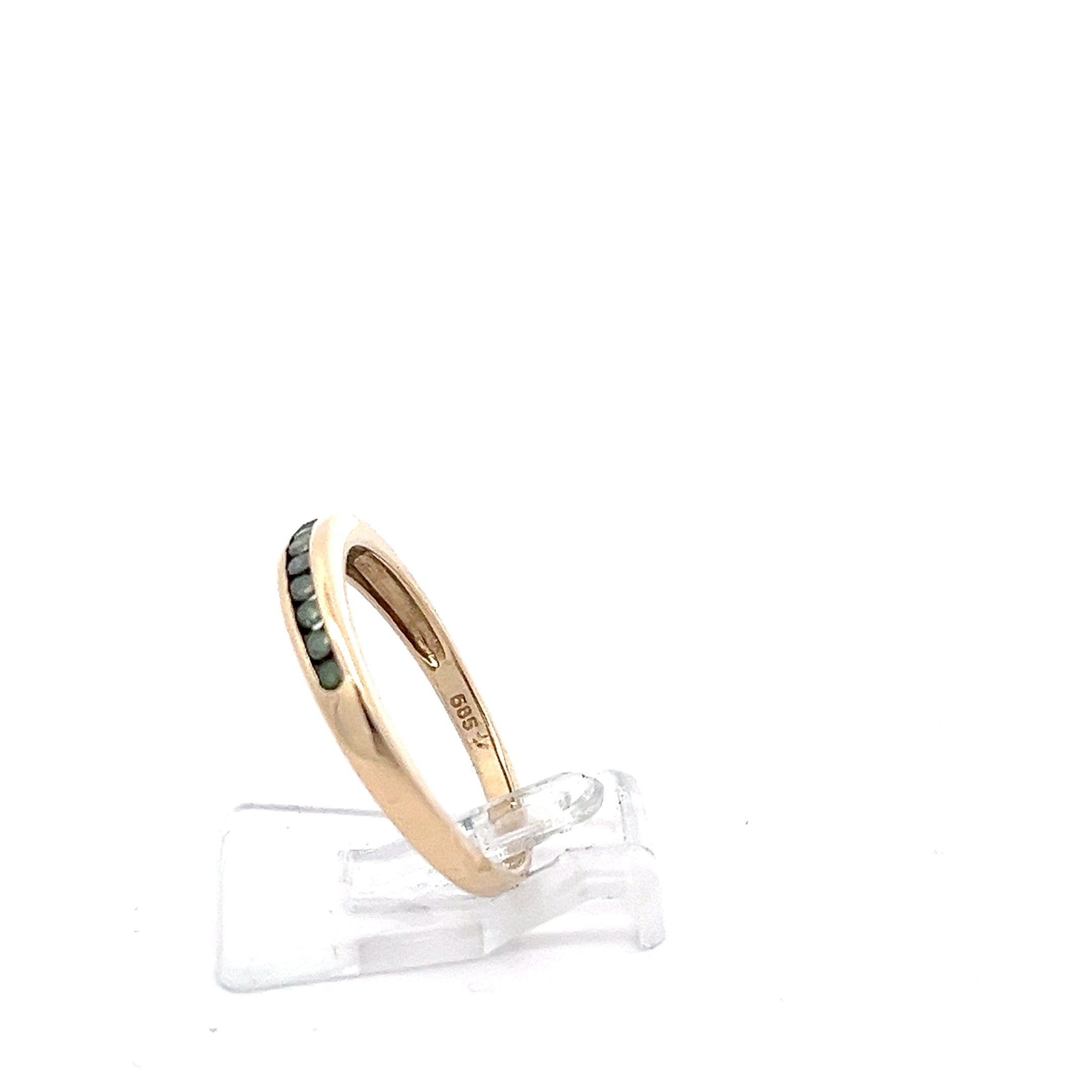Damen Ring Gold Schmuckstein grün 585/14kt *57