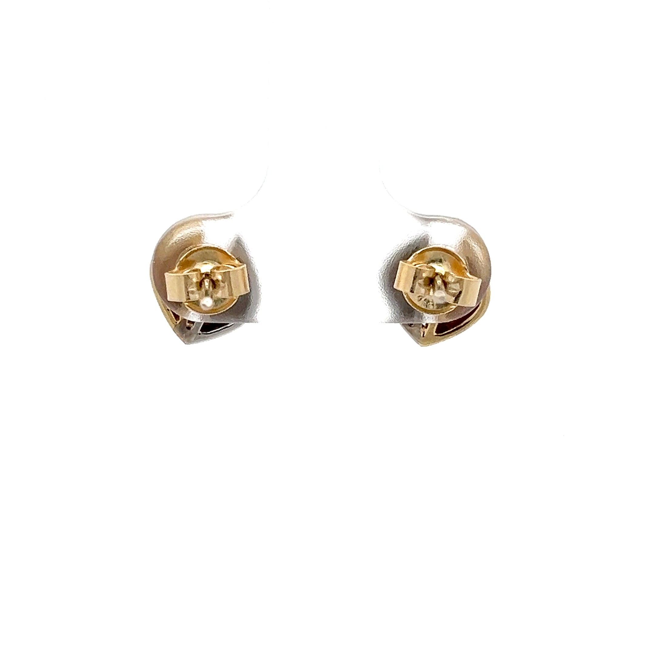 Ohrstecker Gelbgold und Weißgold mit Zirkonia 585 14 Karat
