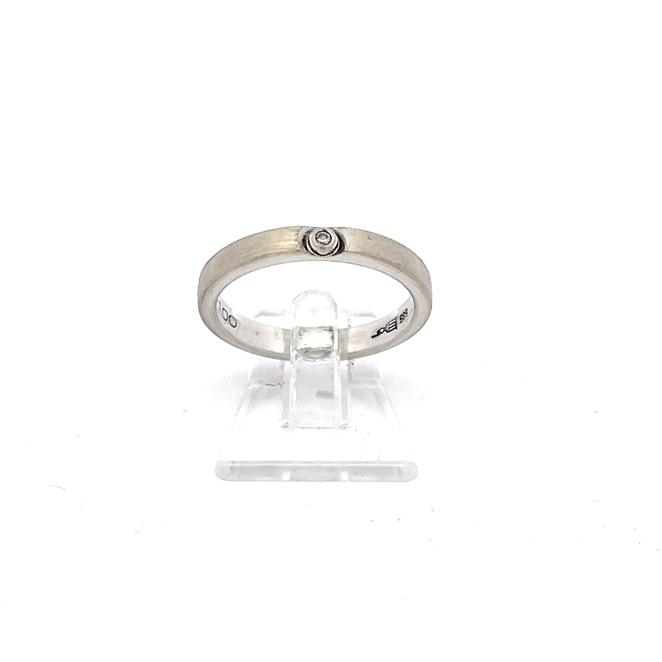 Damenring Weißgold 585 14 Karat mit kleinem Brillanten *52