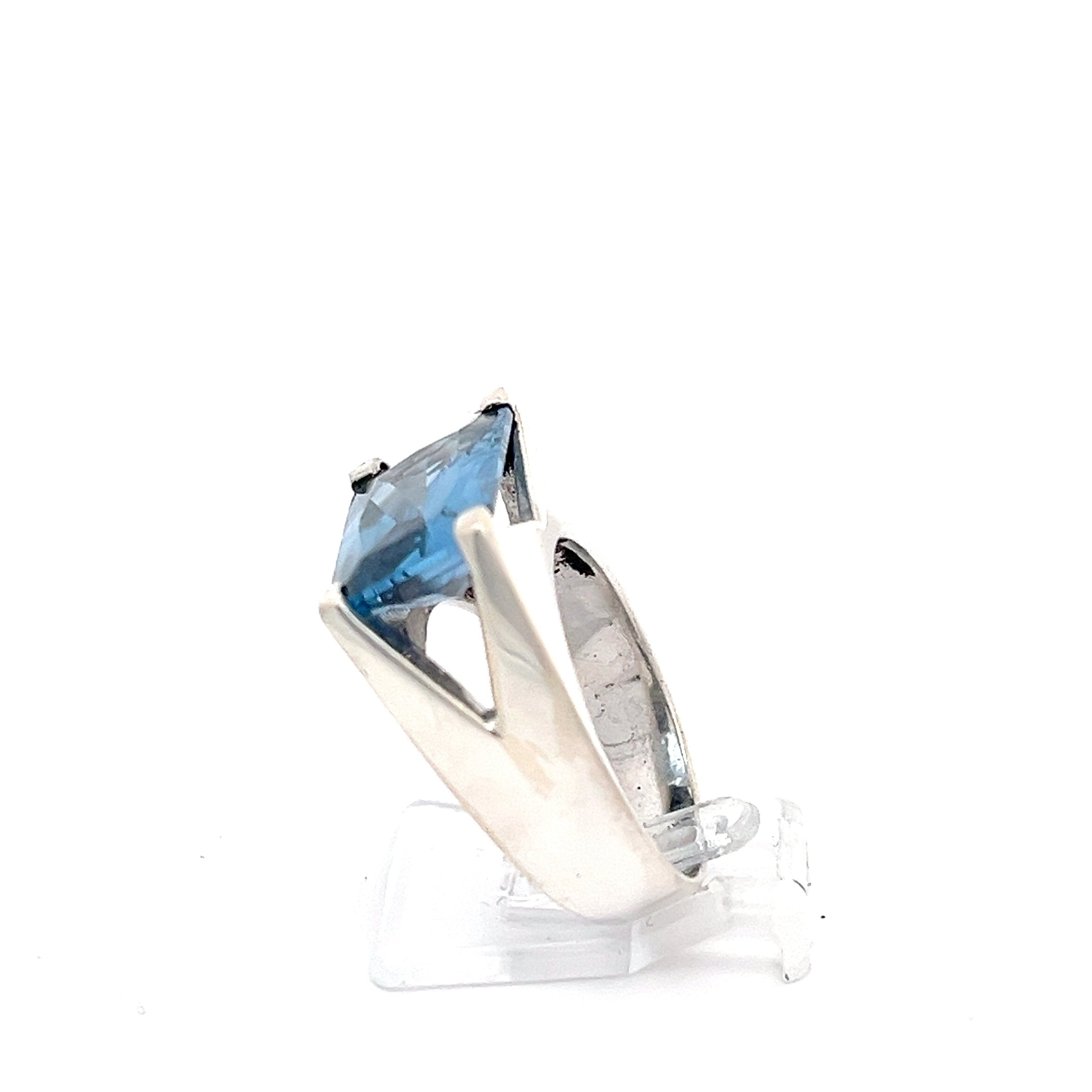 Sterling Silber Ring mit blauem Stein *58