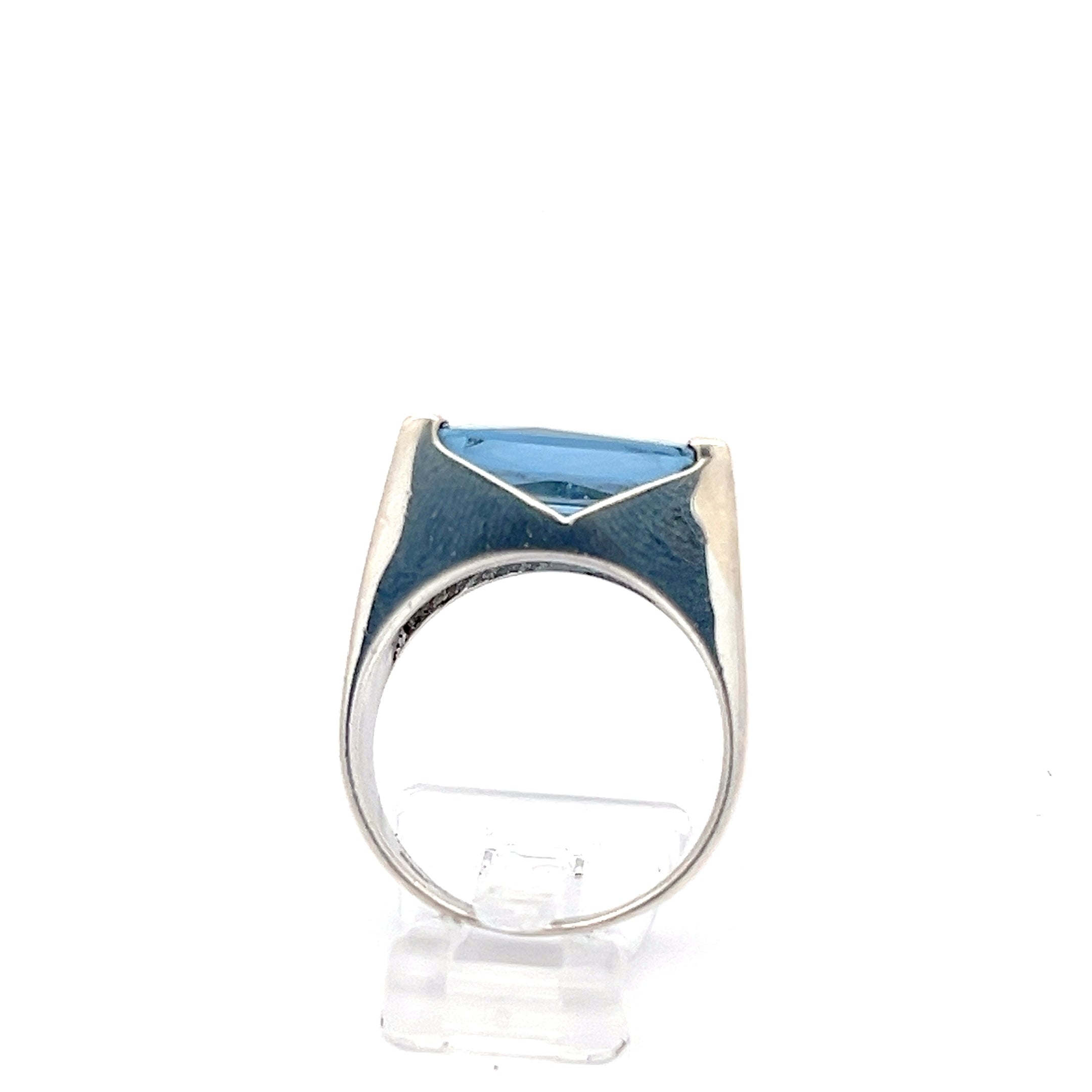 Sterling Silber Ring mit blauem Stein *58
