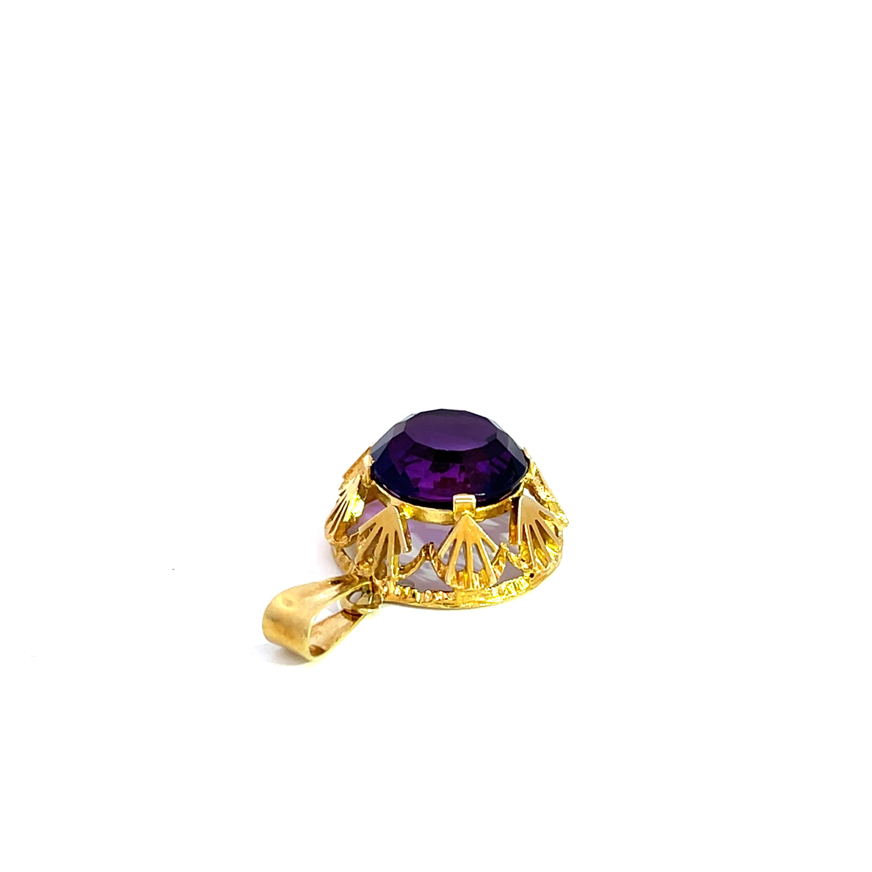 Kettenanhänger Schmuckanhänger 585 14 Karat Gold lila Stein
