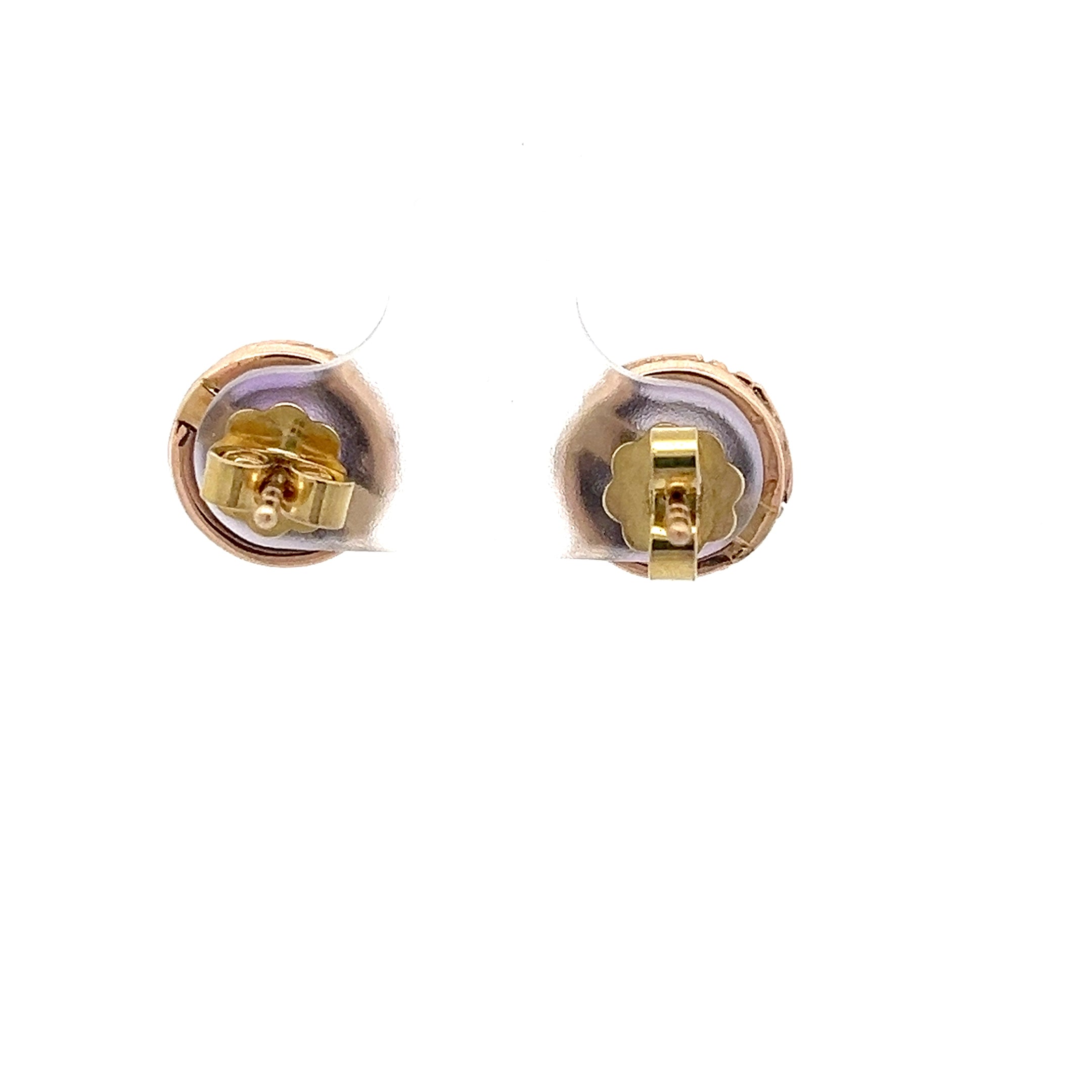 Ohrringe Gold 333 8 Karat mit lila Farbstein