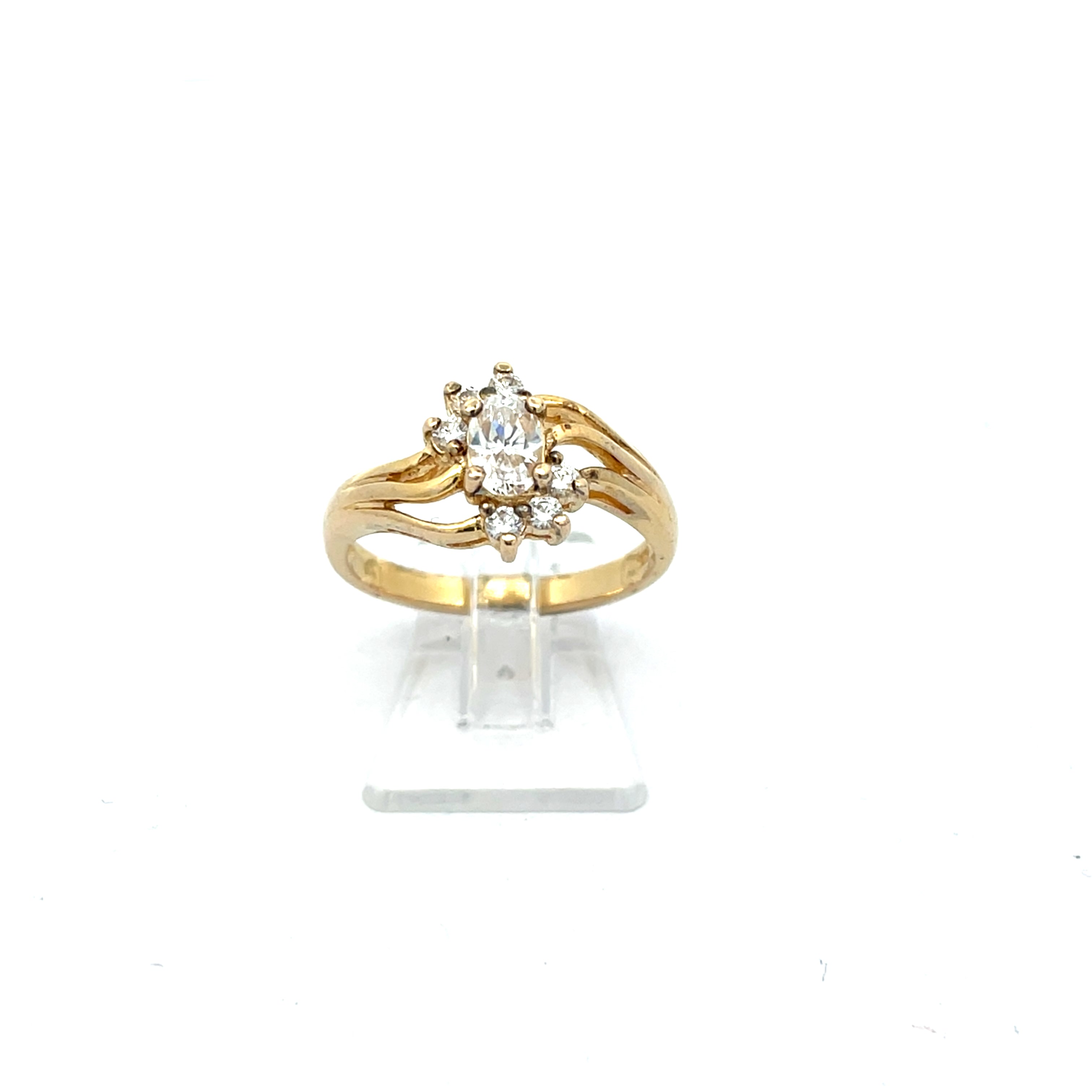 Sterling Silber Ring vergoldet mit Zirkonia *57
