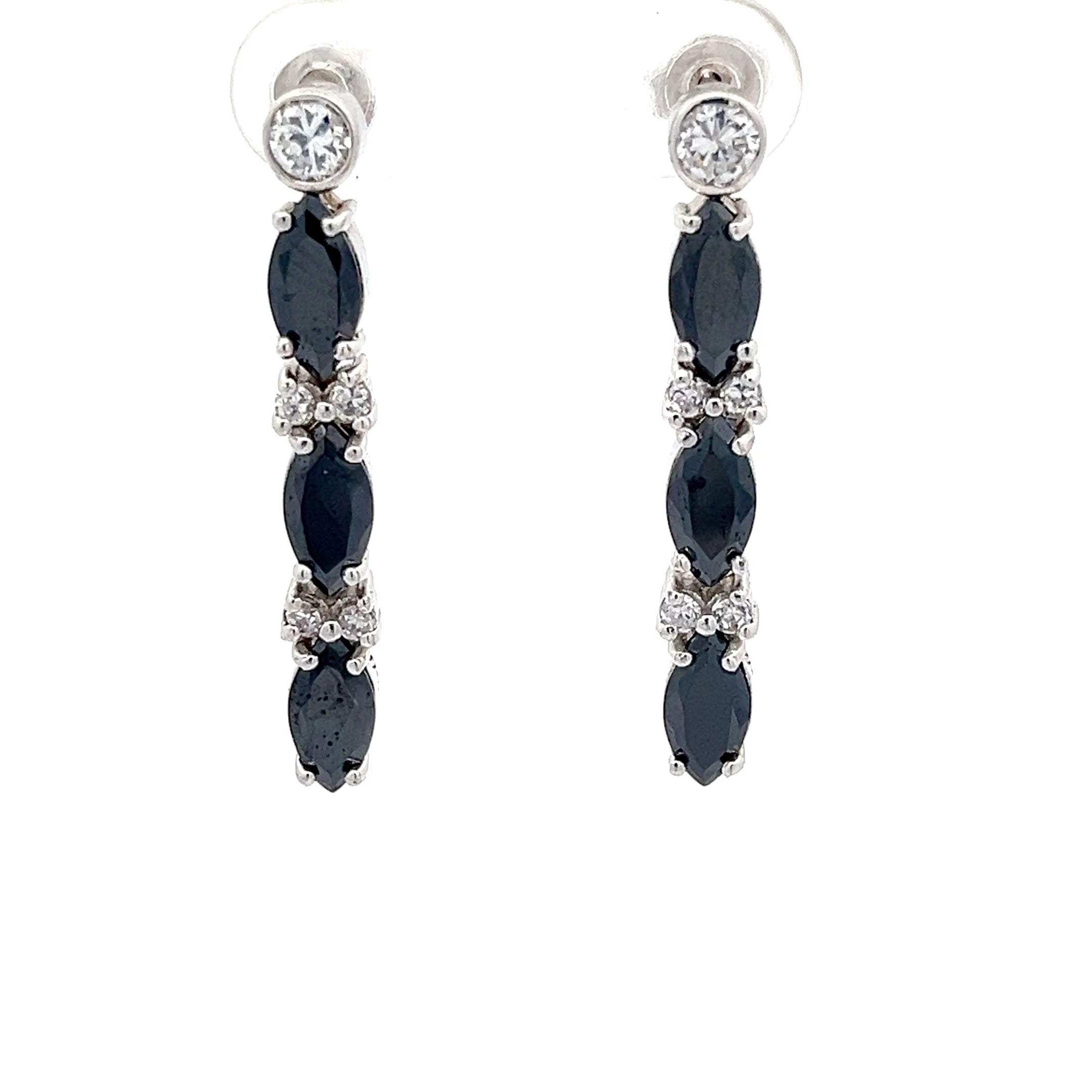 Ohrringe Silber 925 mit Farbsteine schwarz