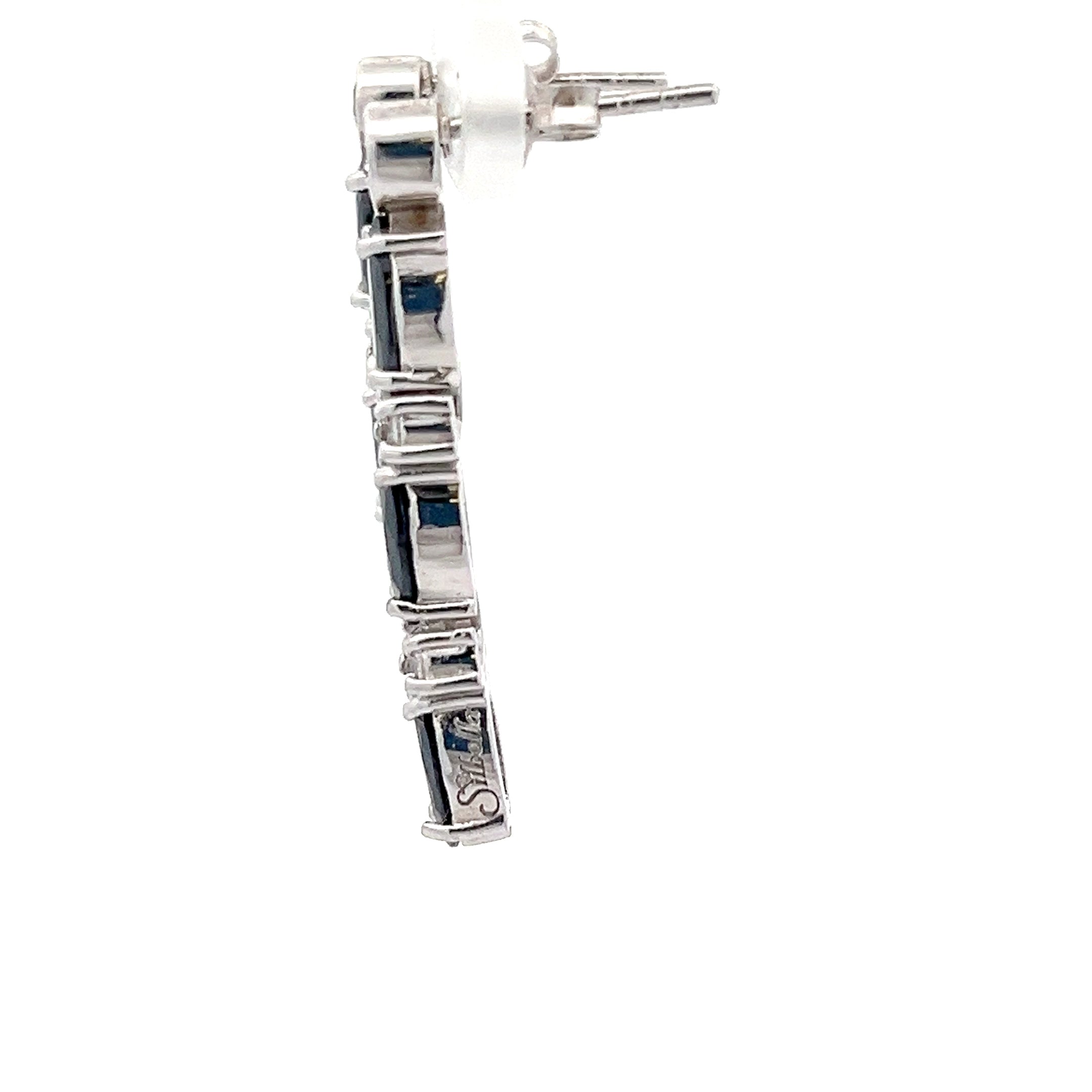 Ohrringe Silber 925 mit Farbsteine schwarz