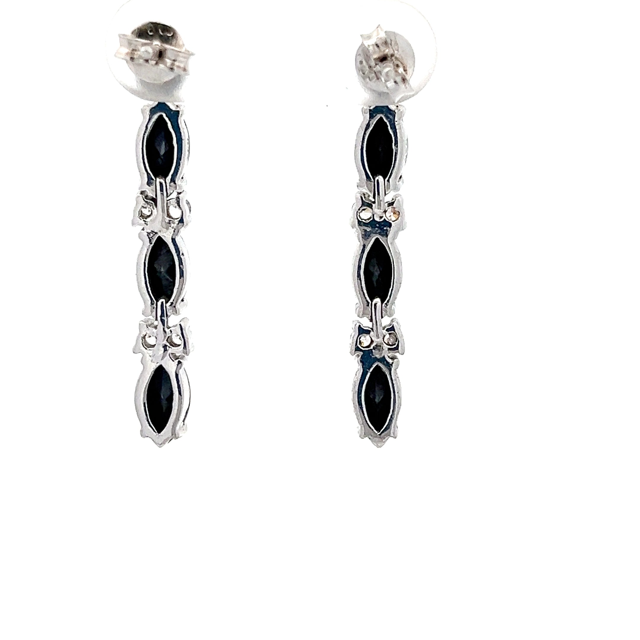 Ohrringe Silber 925 mit Farbsteine schwarz