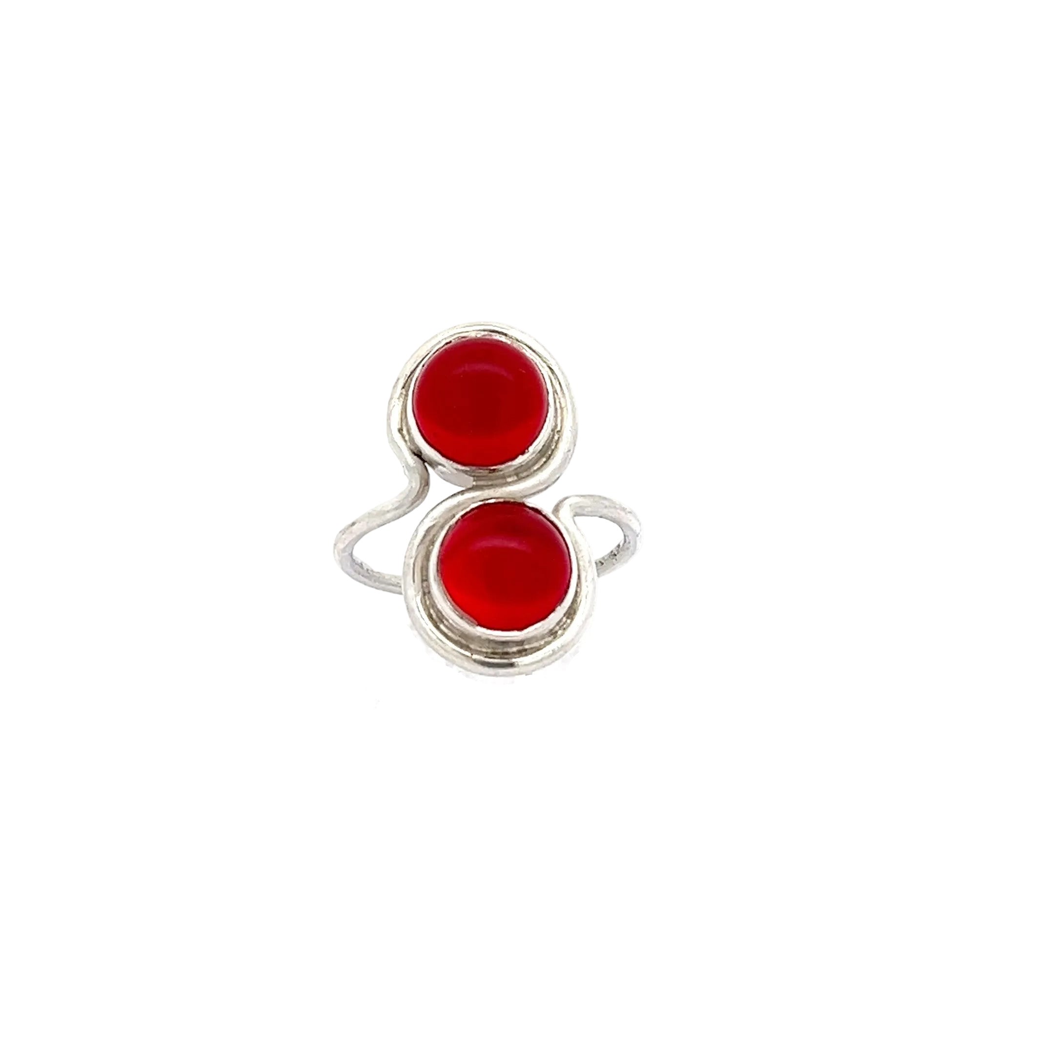Damen Ring Schmuckstein rot 925 Silber Gr.53