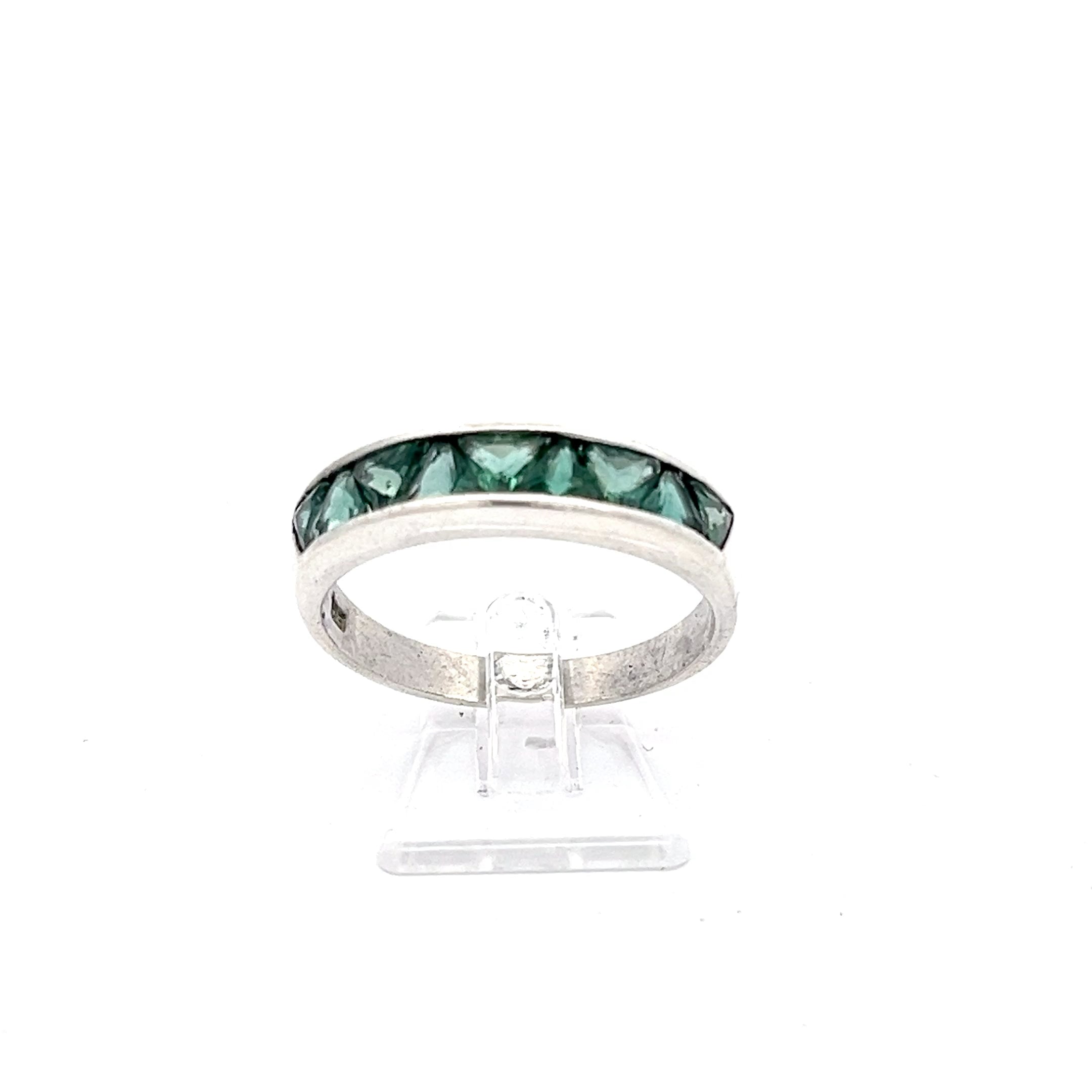 Sterling Silber Ring 925 mit grünen Steinen *66