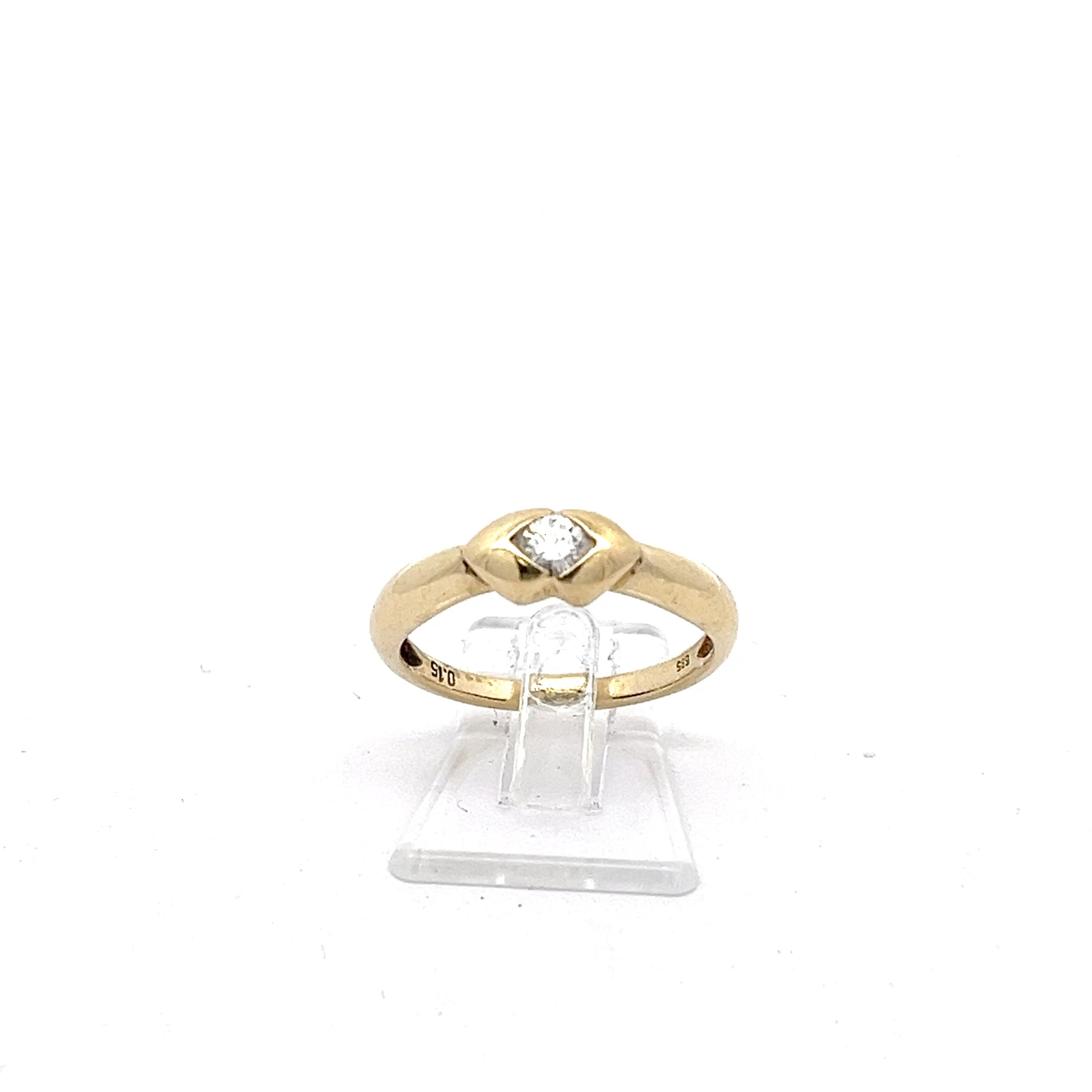 Brillanten Ring Gelb Gold 585 14 Karat *53